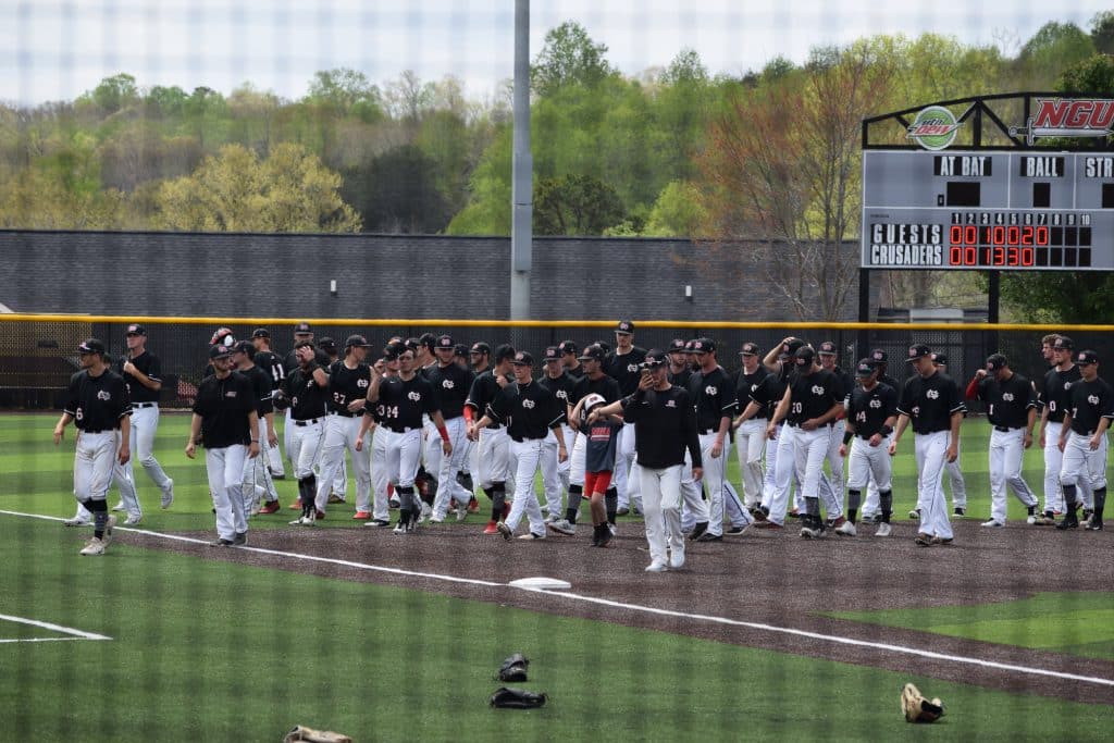 NGU men’s baseball kicks off a great day of celebration with a victory
