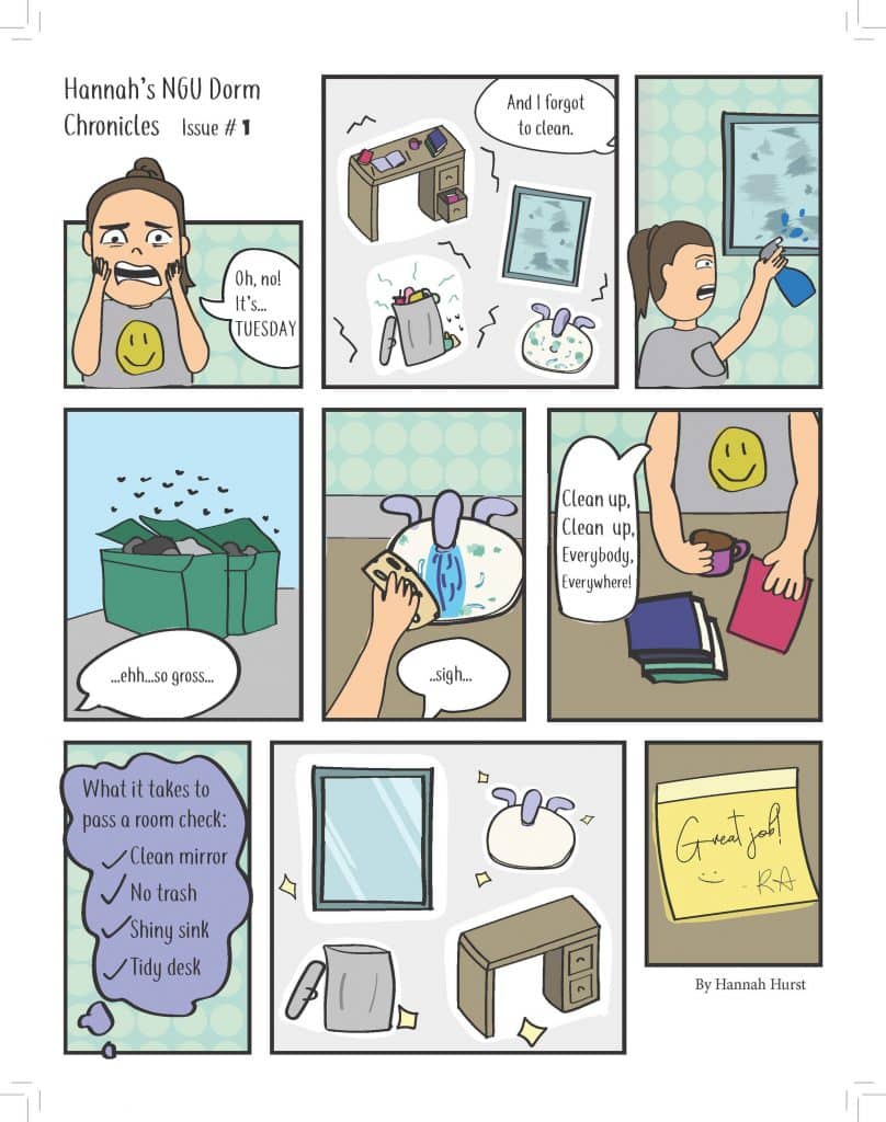 Winter Break Comics: How to clean your dorm