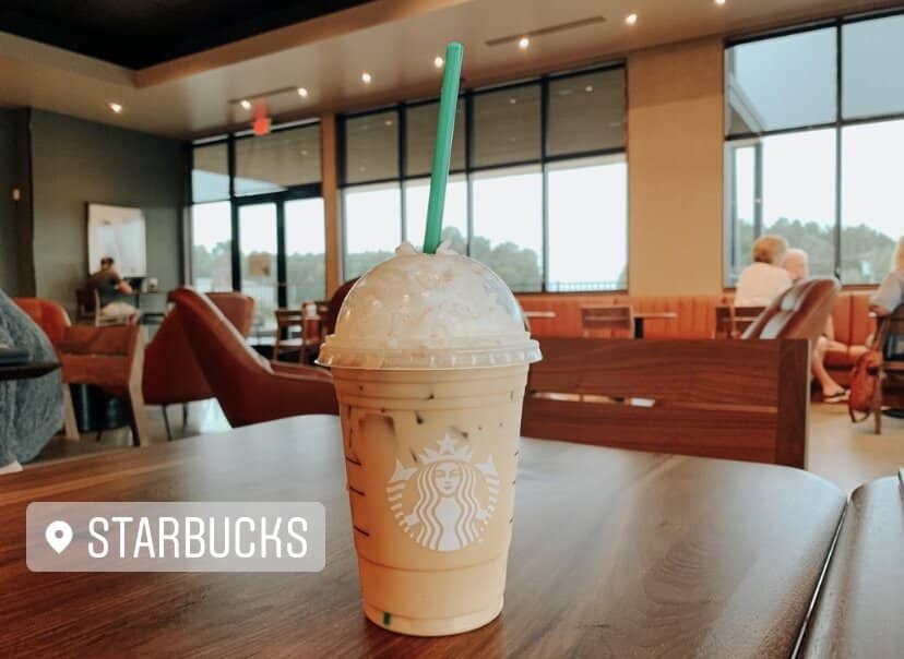 Everyone has heard of Starbucks, but have you heard that there is a new Starbucks on Highway 25 in Travelers Rest? Here, I typically order a double shot on ice with cinnamon dolce syrup, but this day I ordered a seasonal pumpkin spice.