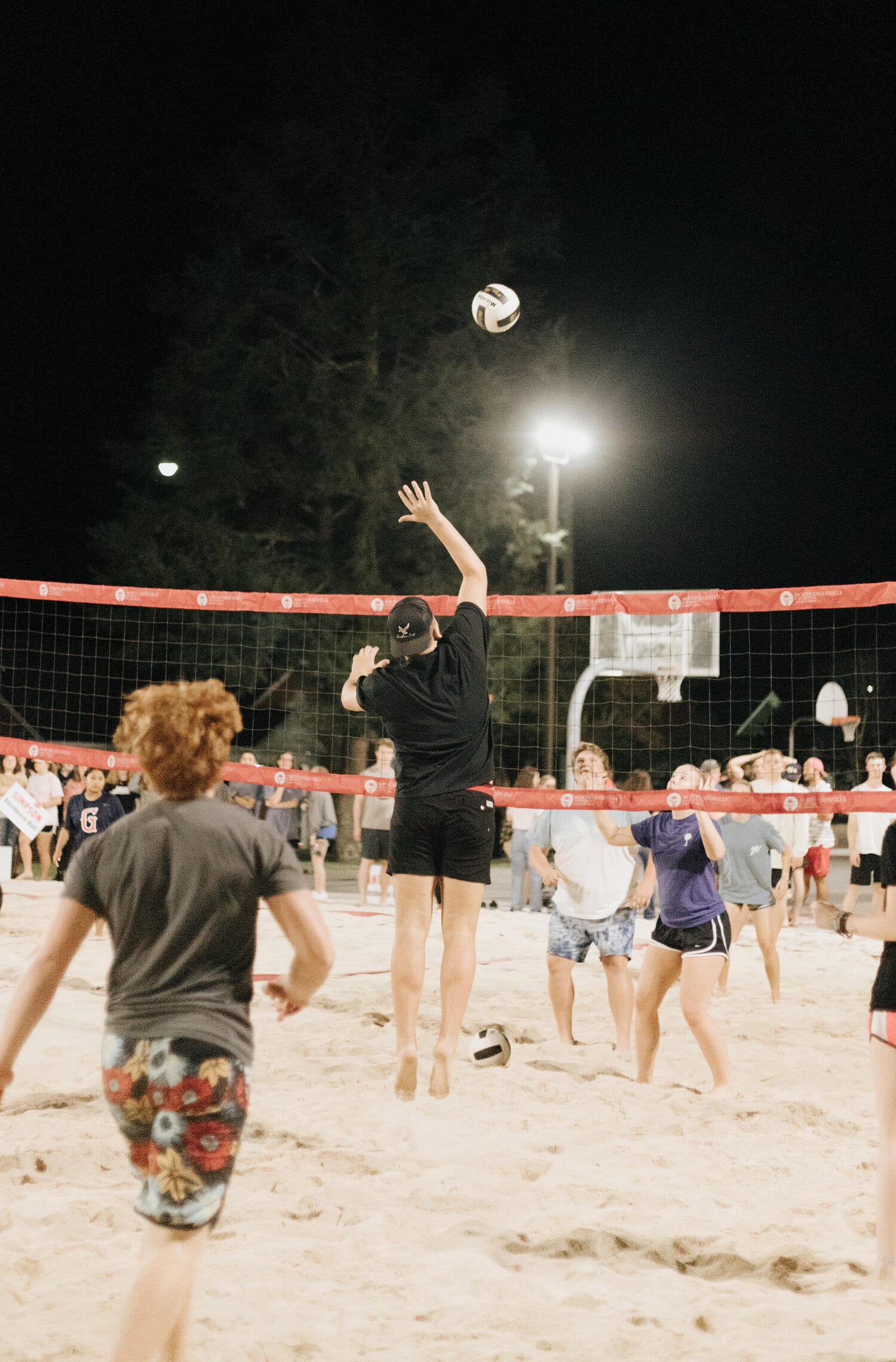 At the opening ceremony volleyball tournament, residence halls compete in games until they lose. Teams play each other until one final winner brings home a championship title, making this an intense event.