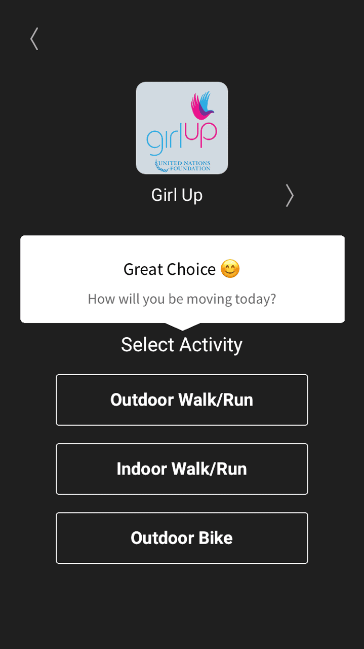 Step 2: Choose your Type of Cardio. I Chose Indoor Walk.