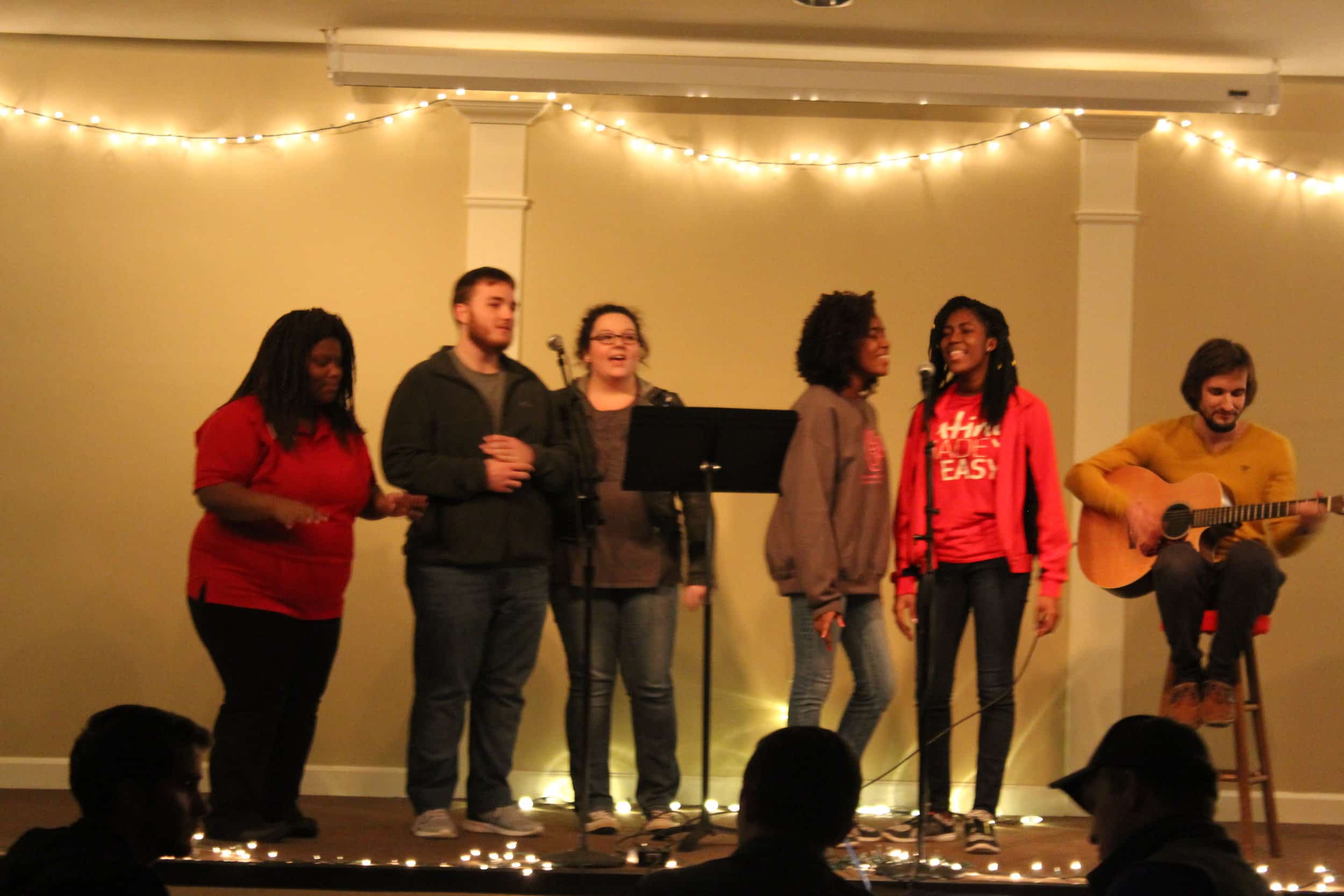 Zack and the five guys tearing it up and closing up the coffee house.&nbsp;