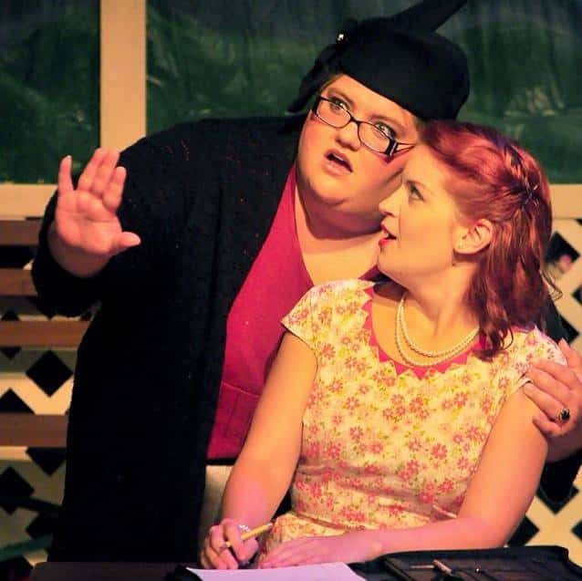 Beth Norris, left, and Jennifer O'Rear, right, in a local play, "A Carolina Story" at Blue Ridge Community College in Hendersonville, NC. Norris will play one of the six daughters in the North Greenville University production of&nbsp;"The Quilters."