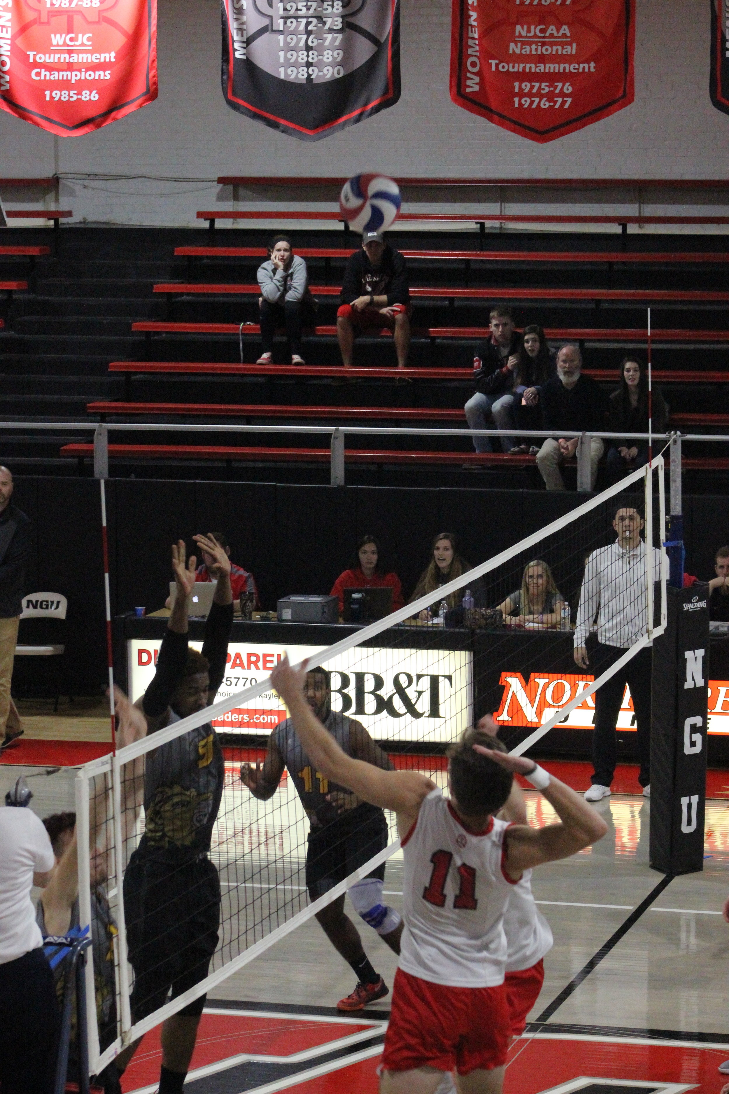 Number 11 Kyle Brandt coming in with an amazingly excited spike for the lead.&nbsp;