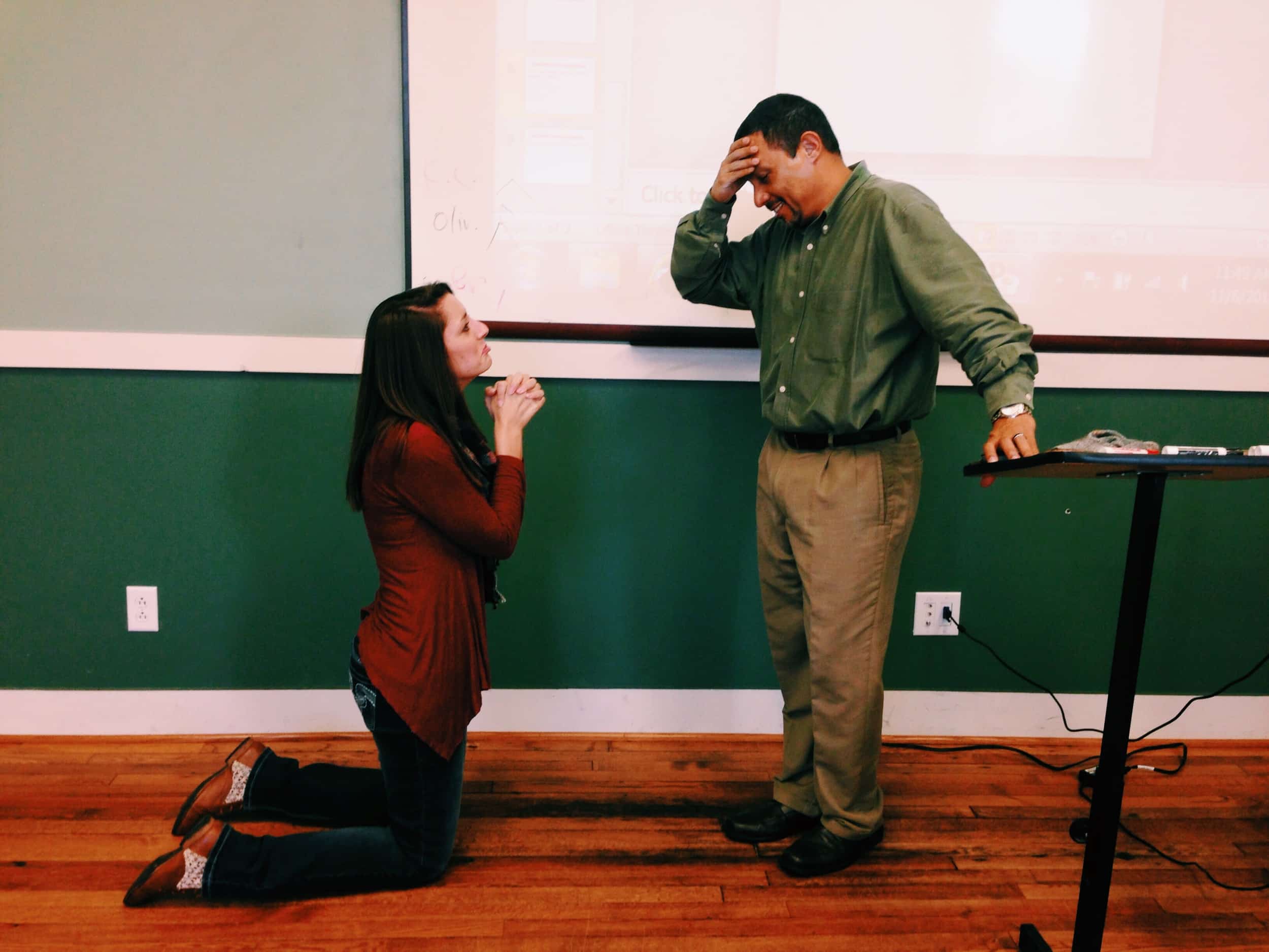 Victor Prieto brings Hannah Mashburn to tears as she begs for a chance to make an "A" in the class.