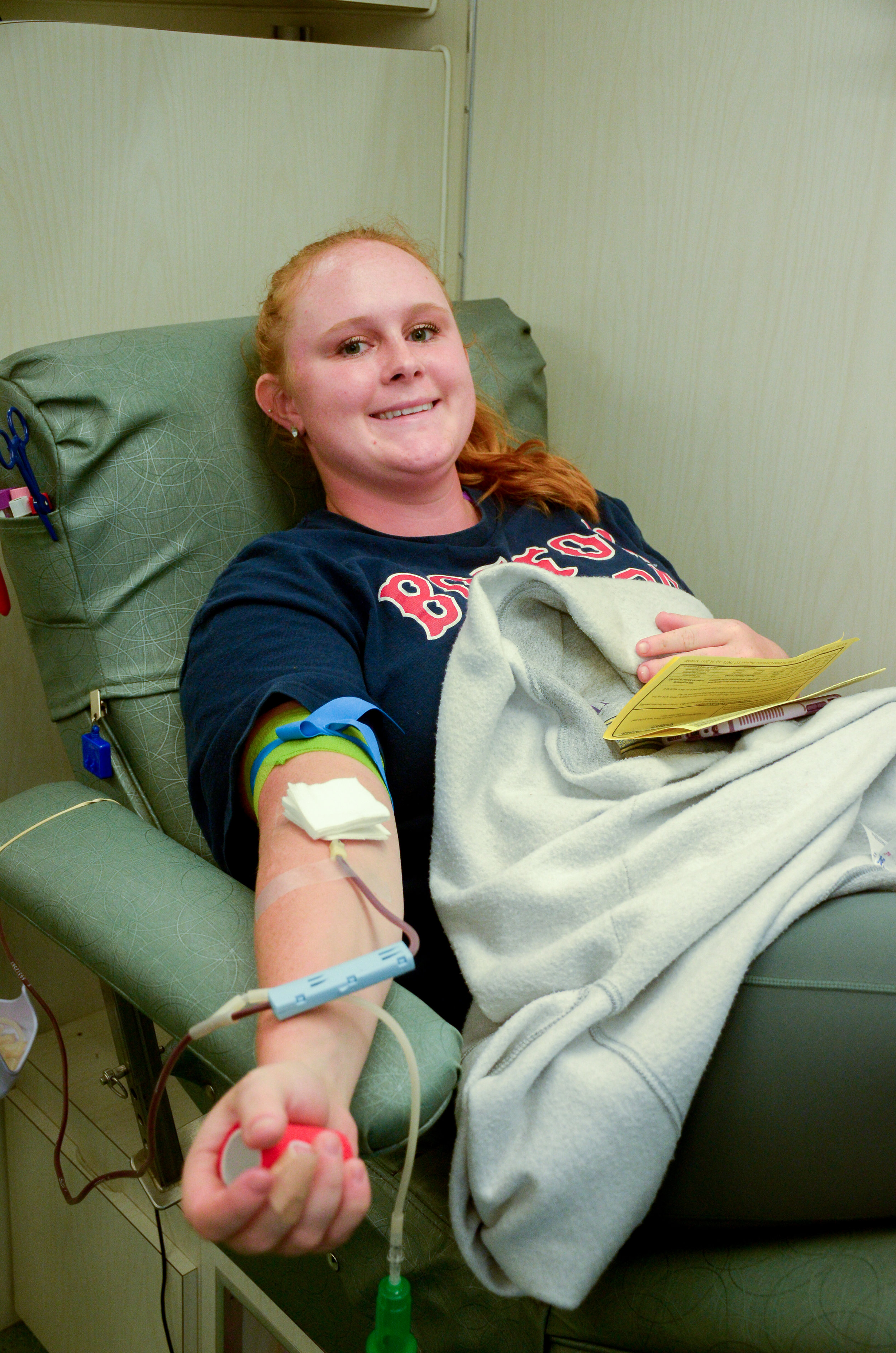 Senior Morgan Reece has been giving blood since her freshman year and states that, "It's just an easy way to give back to the community."