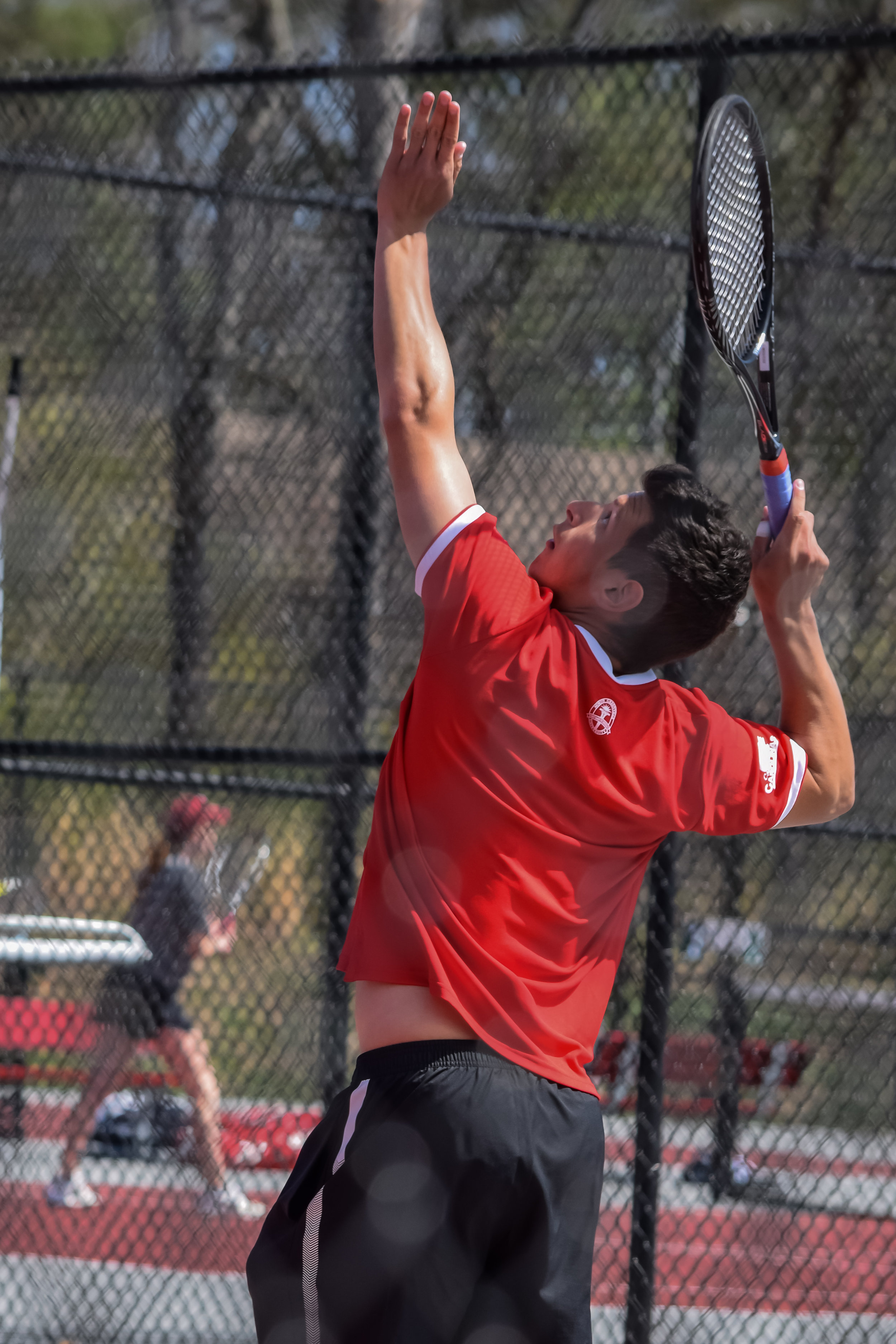 Giacomo Giani sets up the ball to nail it.