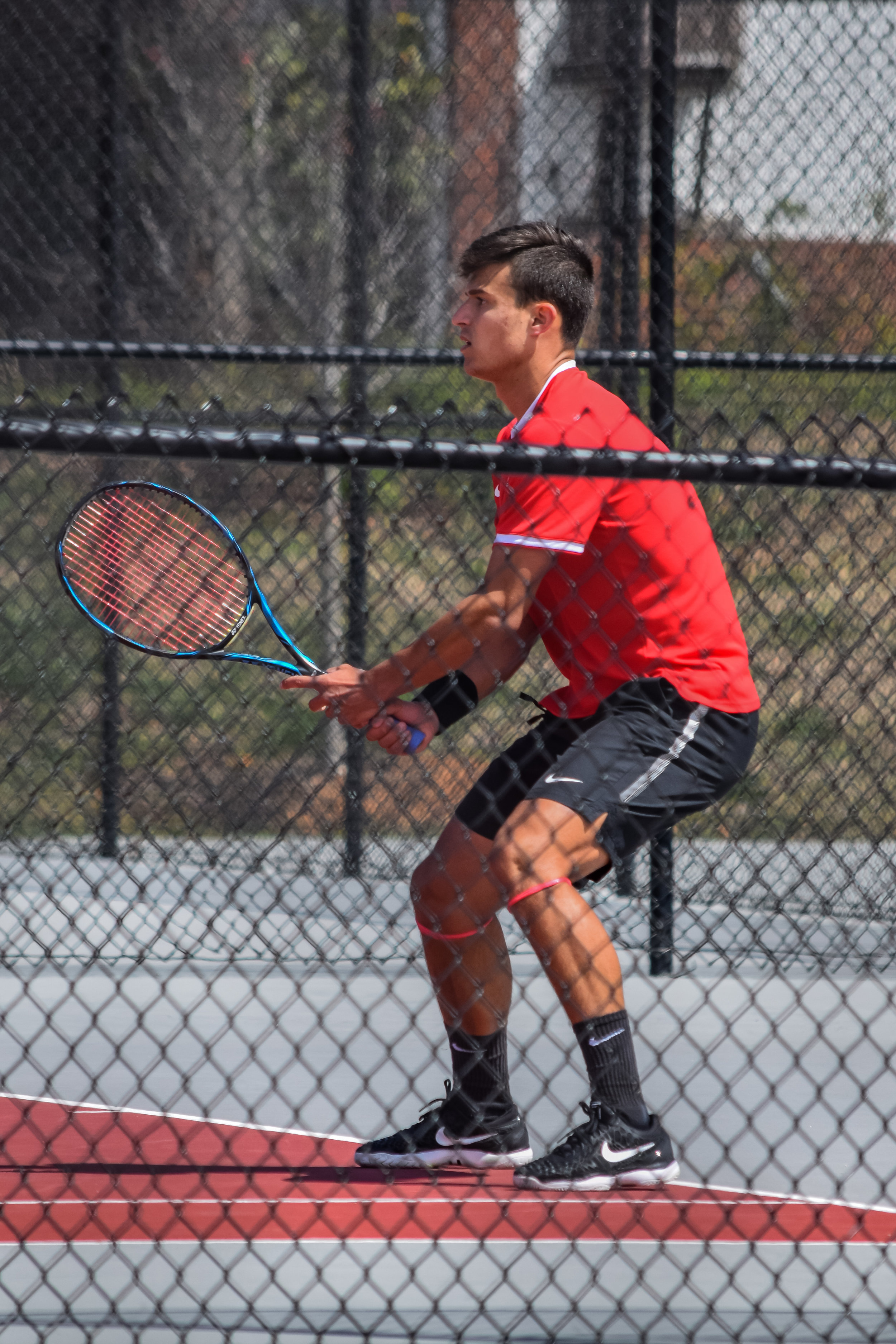 Pierre-Olivier Bedard gets ready to smash the ball to the other team.