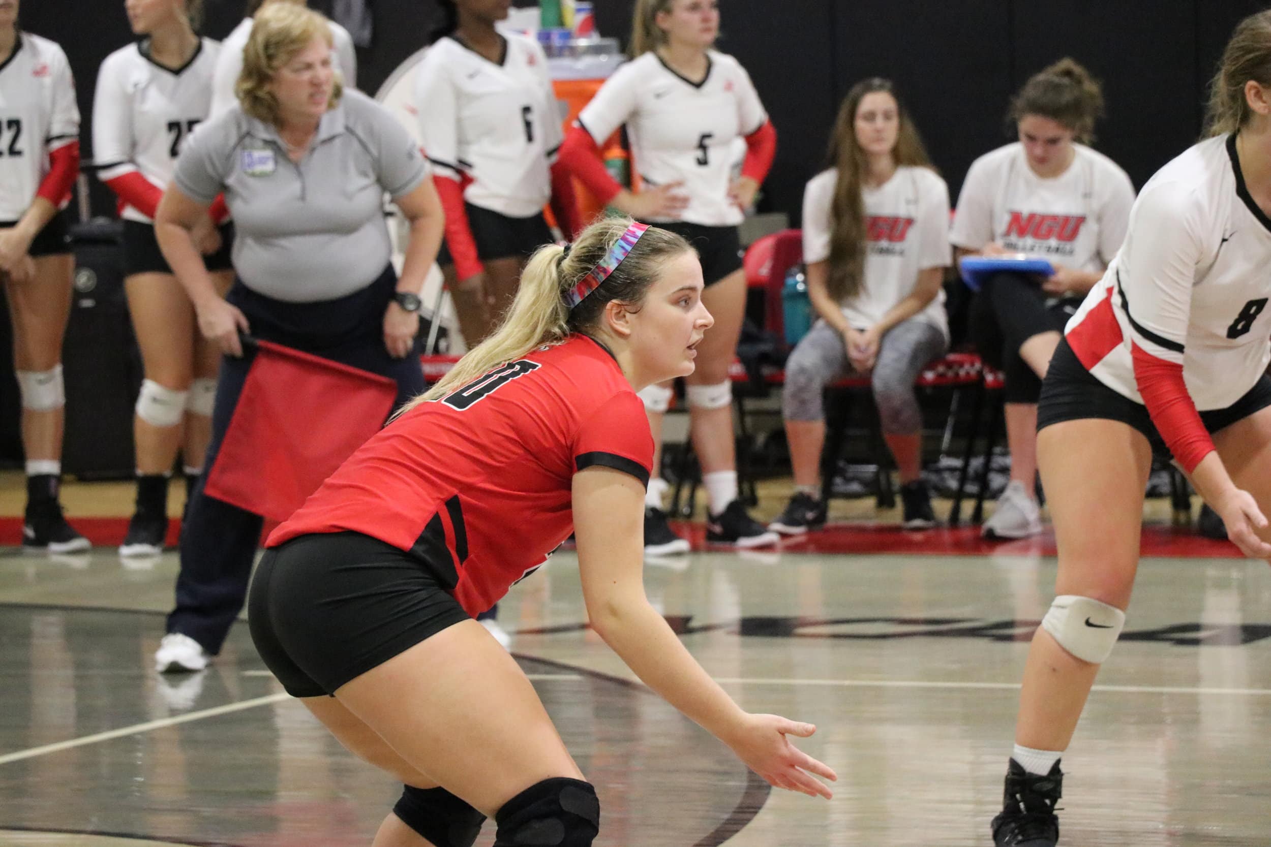 Sophomore, Abby Mumpower (20) is focused during the game.