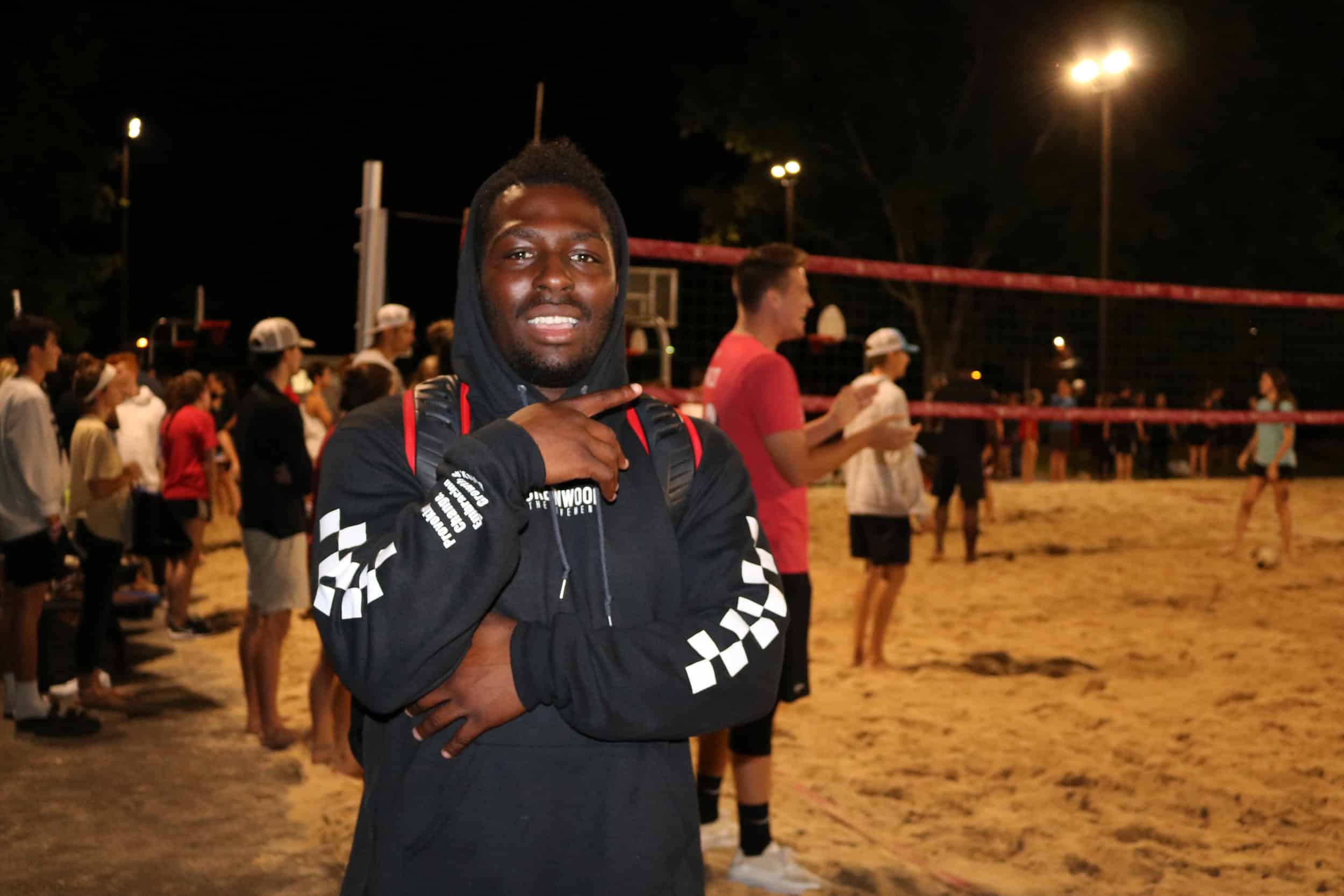 Junior, Emmanuel Harrison, is on the volleyball courts playing with Urbanwood and is pumped for the tournament on Monday night.