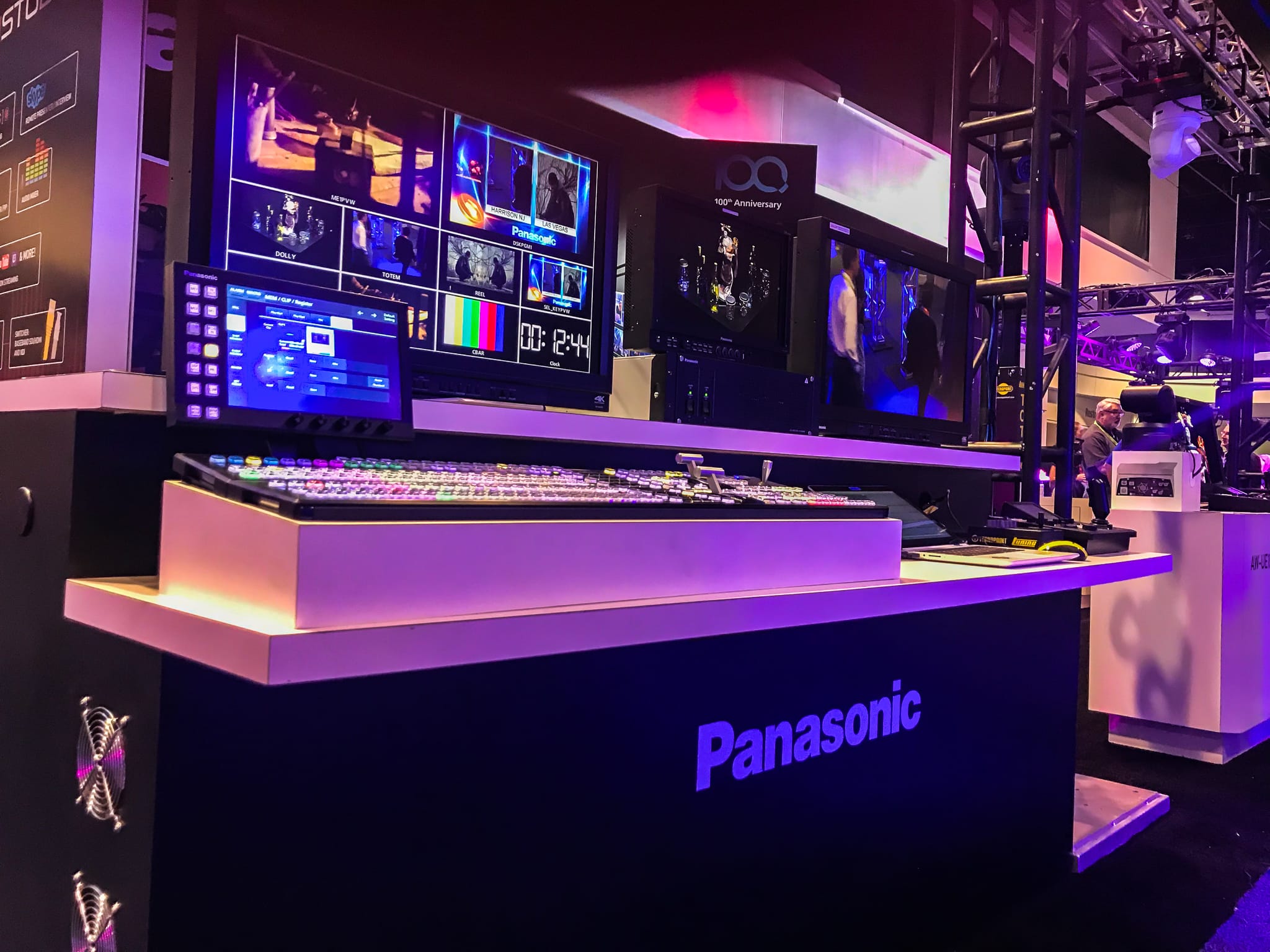 Panasonic is another company that sells different types of media products. Here they displayed one of their many switcher boards for broadcasting.