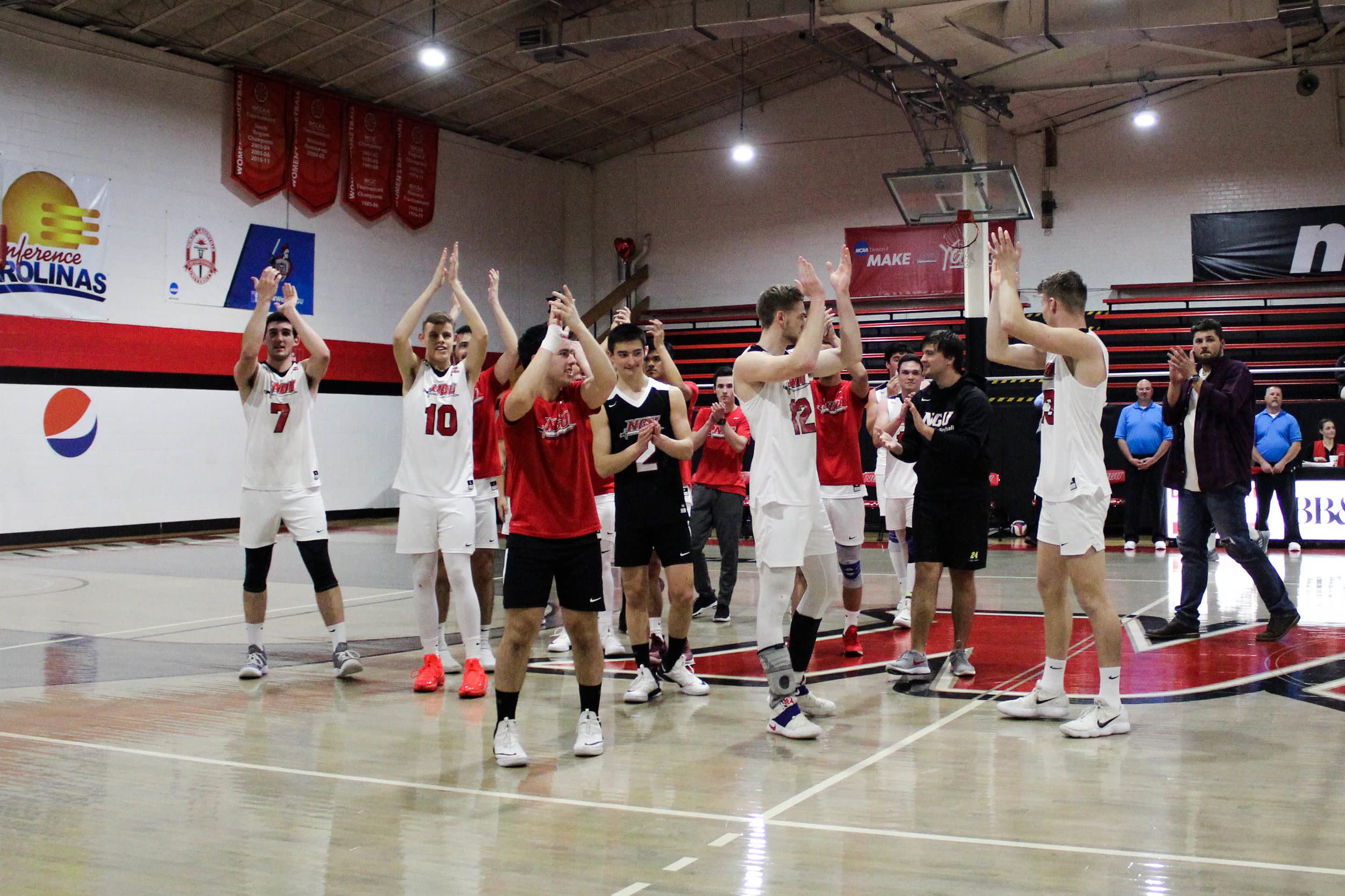 After the crusader win, the players cheer for the parents and others that came to support them.