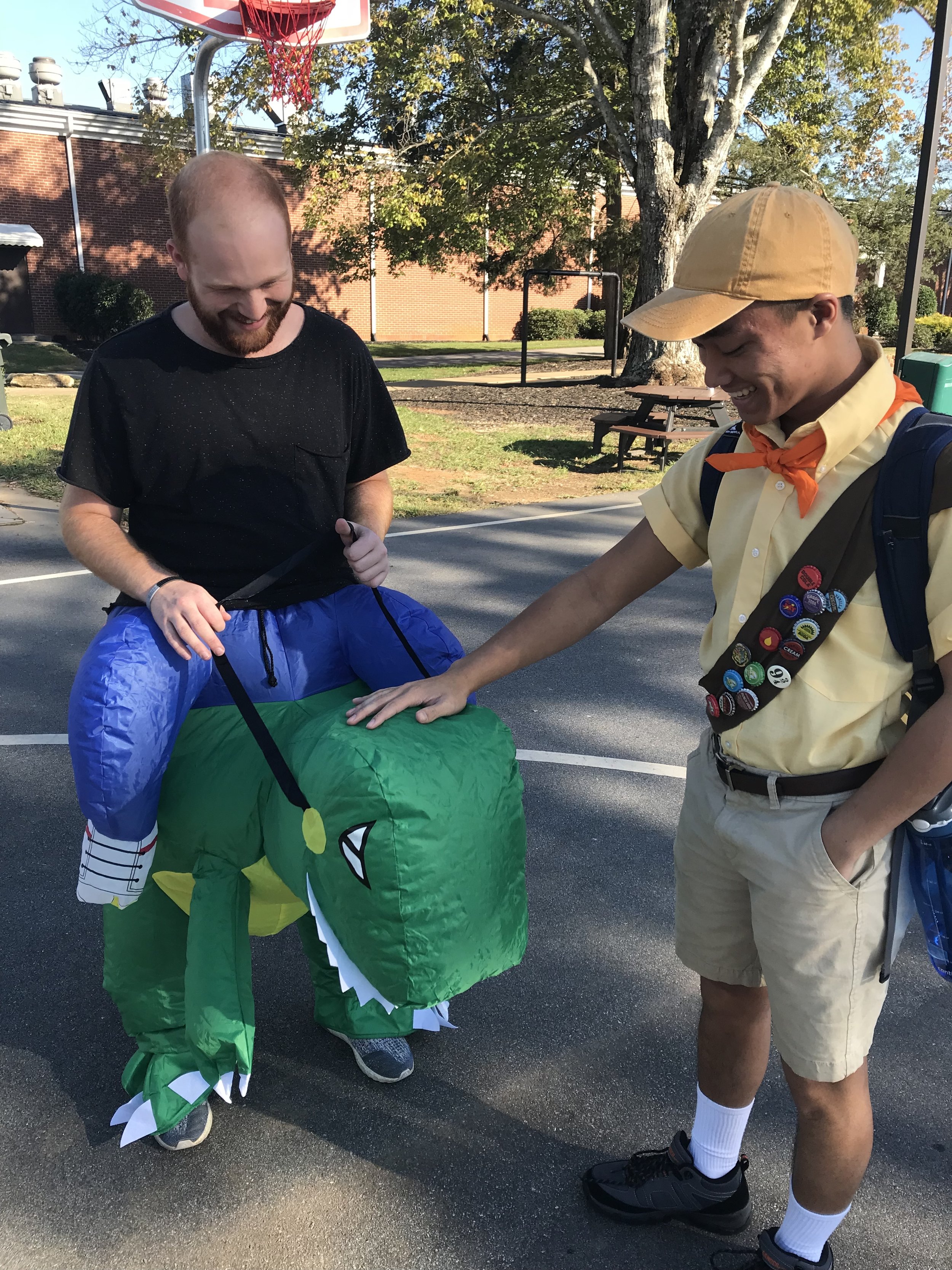 Danny always makes time in his schedule to happily hang out with friends like Adam Kelly (sophomore).&nbsp;