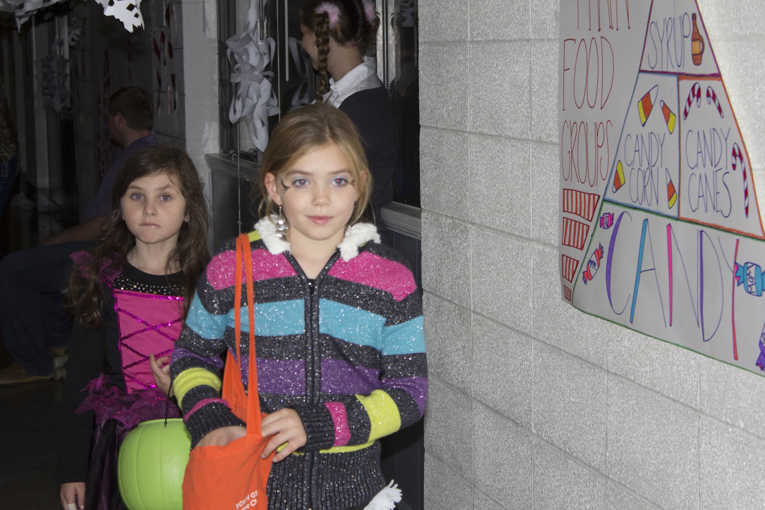  Kids all dressed up got to walk down the hallways of the girl's dorms collecting candy on Halloween night during open dorms.&nbsp; 