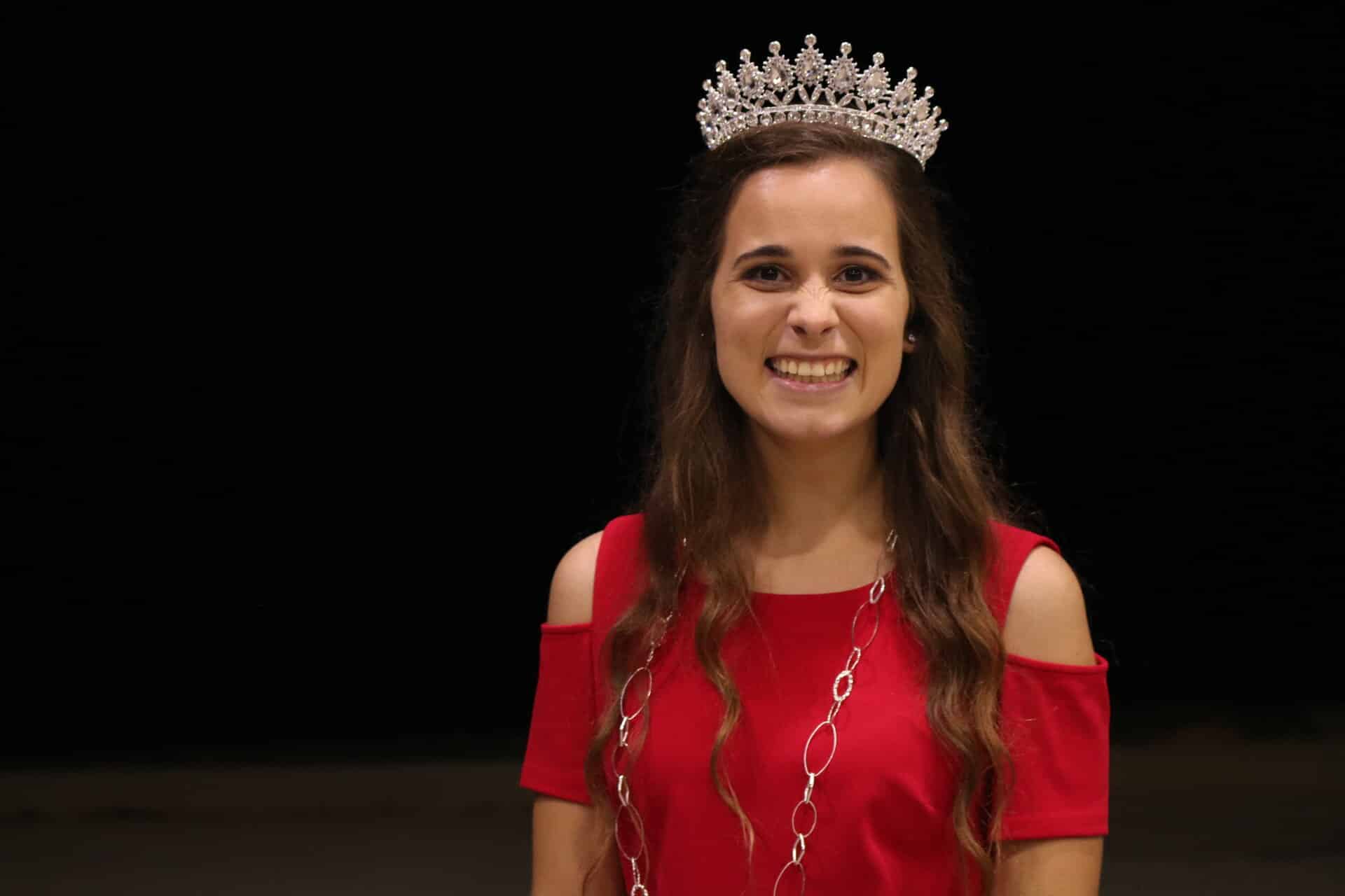 Lauren Hawthorn, senior elementary education major represents Residence Life in the homecoming court of 2020 and is crowned Homecoming Queen. Lauren wears the familiar Crusader red for the homecoming announcement.