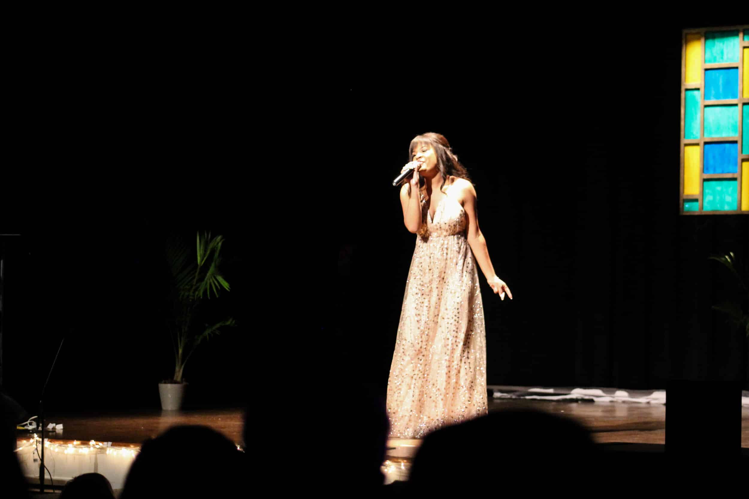 Genesis Williams, Miss NGU Contestant, singing for the talent portion.