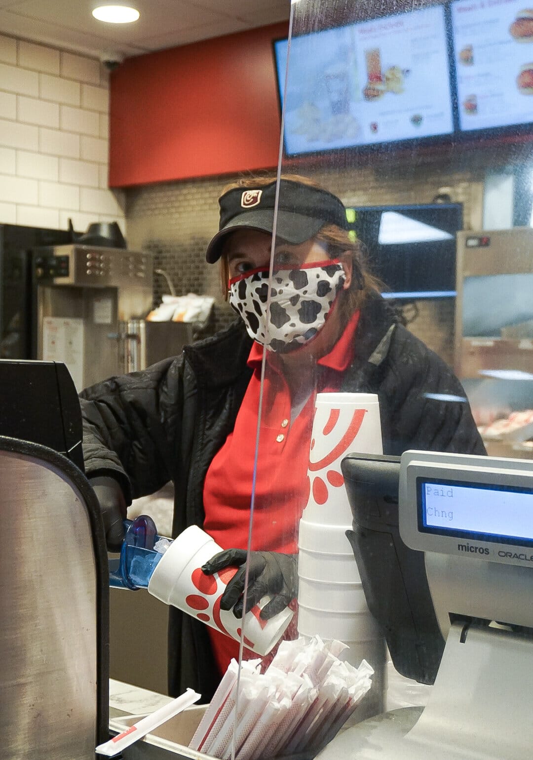 Meet Bonnie. Bonnie works at the front for the campus Chick-fil-A.