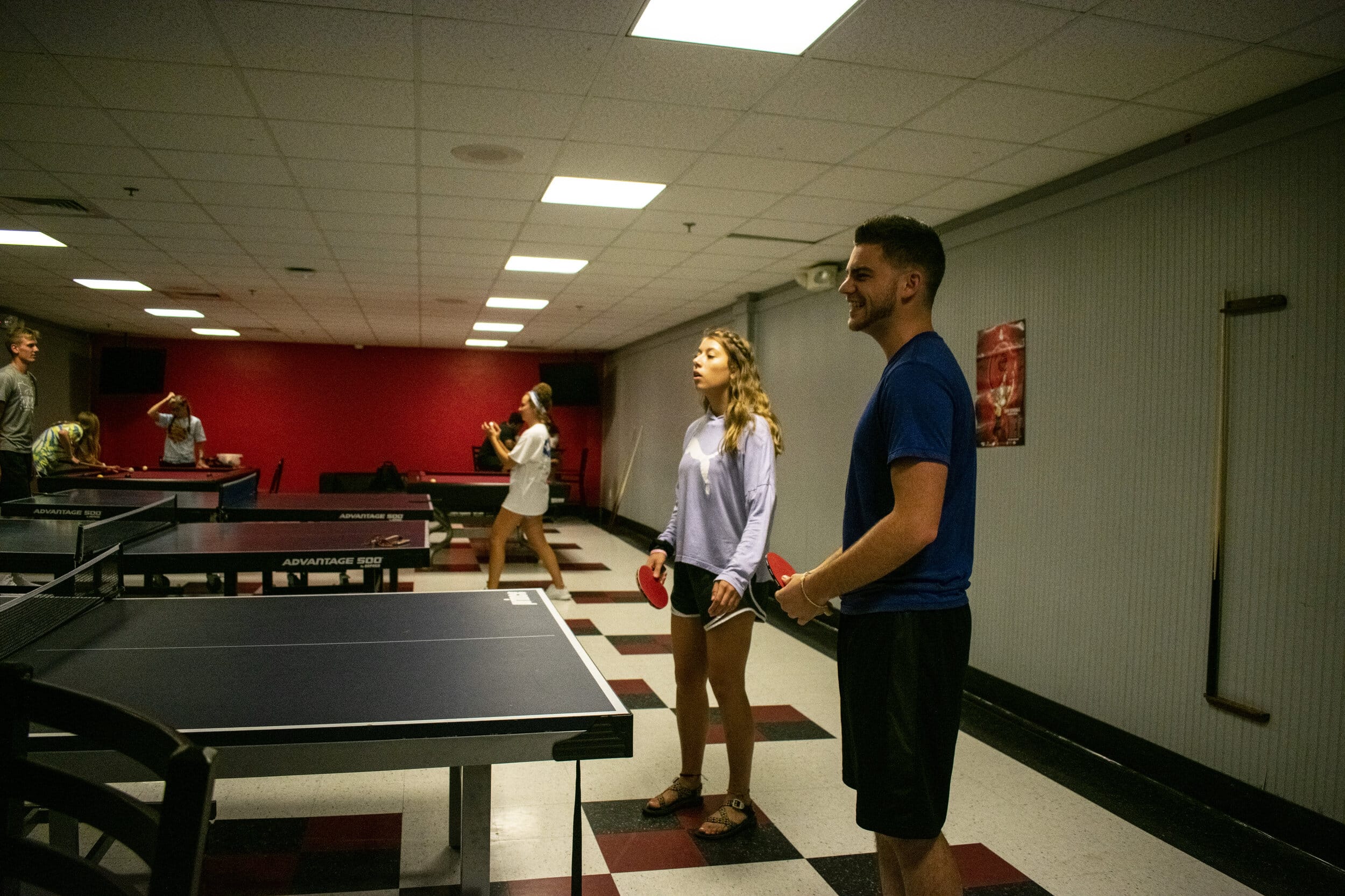 Boukather and Hannah wait for the game to resume.