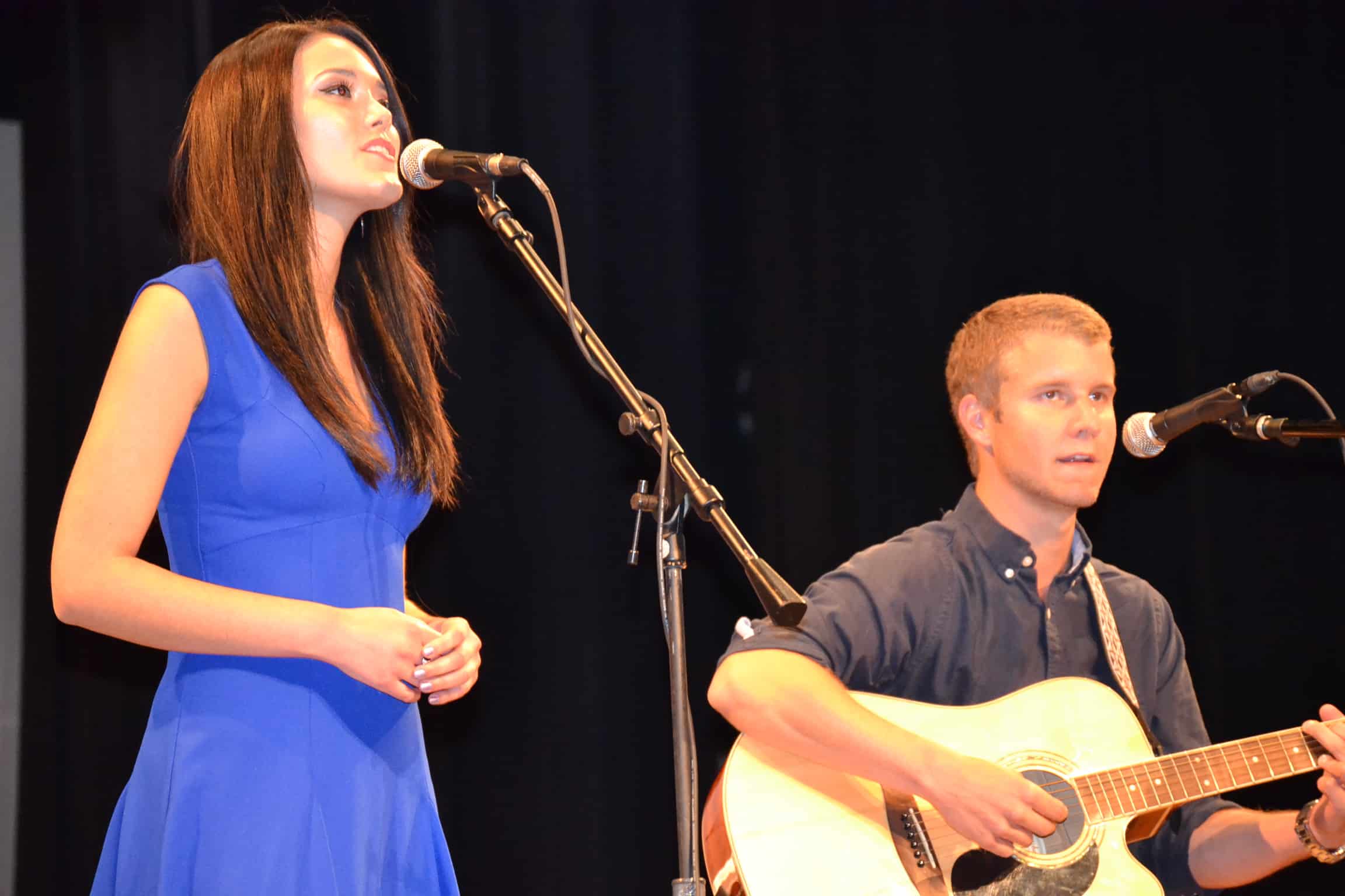 Christal Potter and Christian Dilbert perform the song "Shoulders" at NGU's talent show.