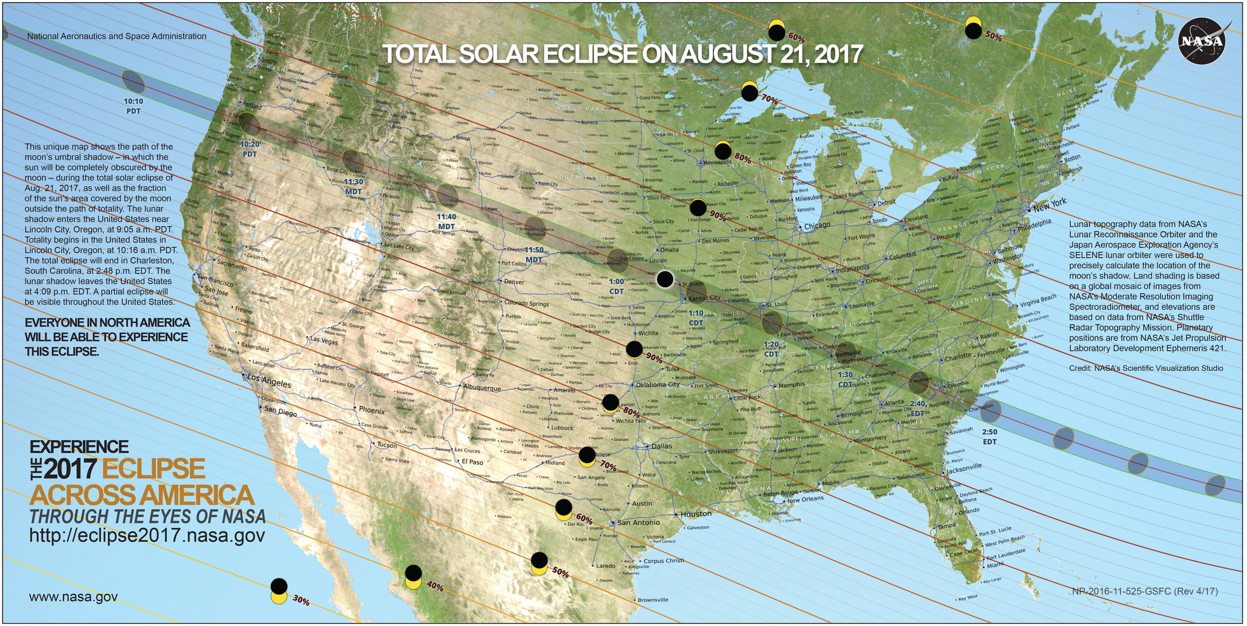 Continental path of the eclipse.Source: NASA