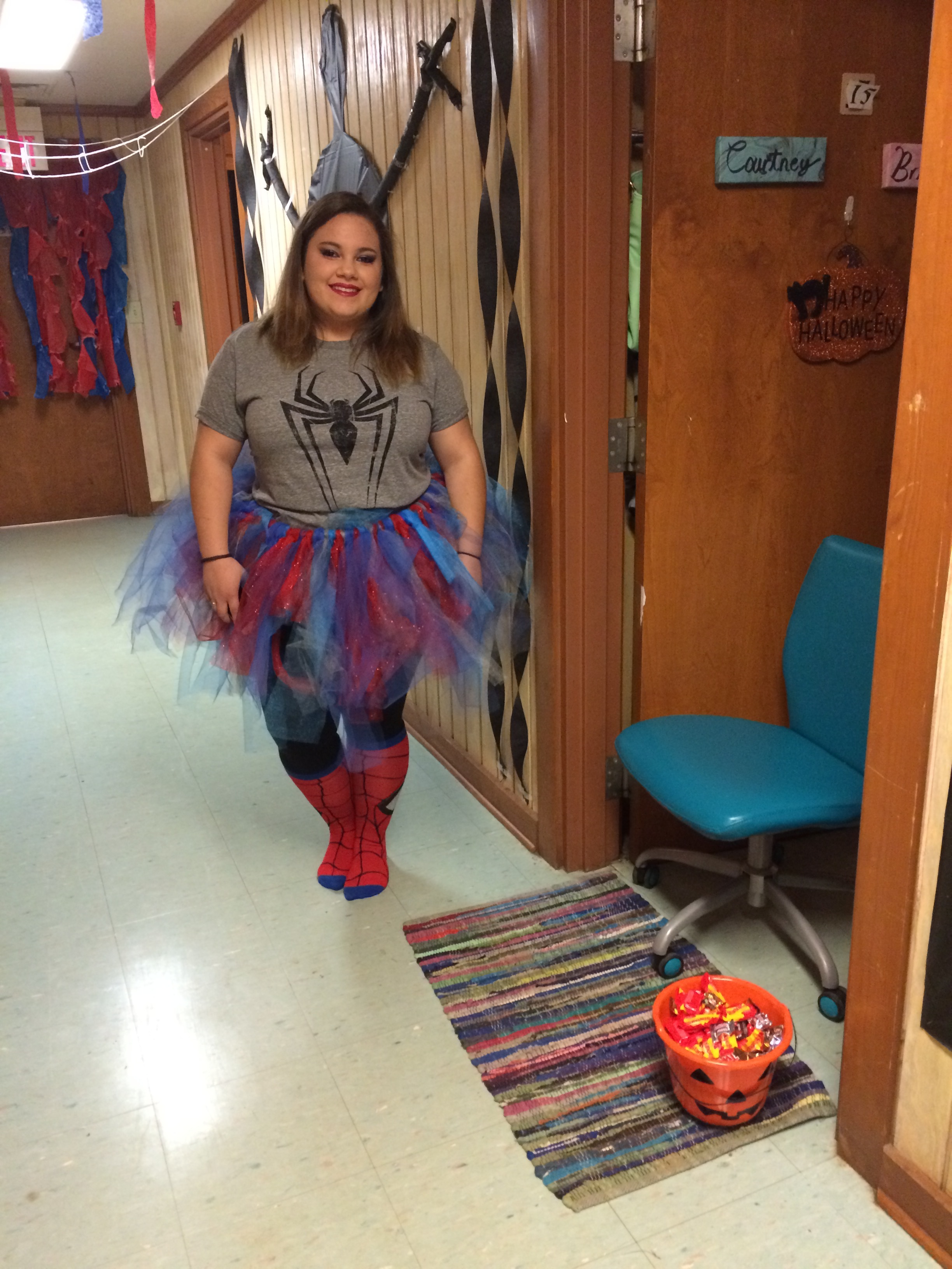 Brieanna McCall prepared for trick-or-treaters in Hortan Tingle.