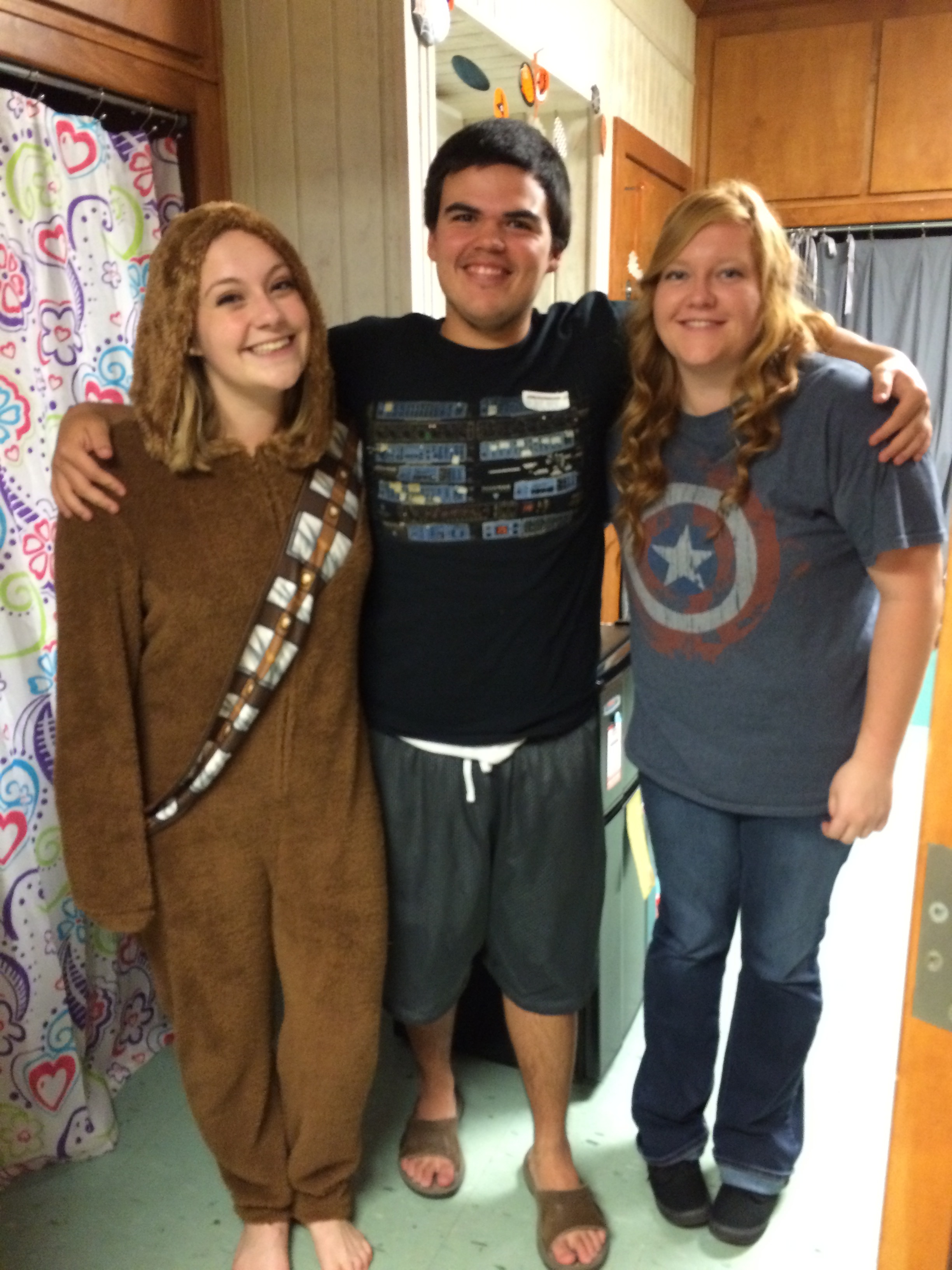 Jenna Thomas, Garrett Roberye and Rebekah Burrell experienced open dorm night in Emery.