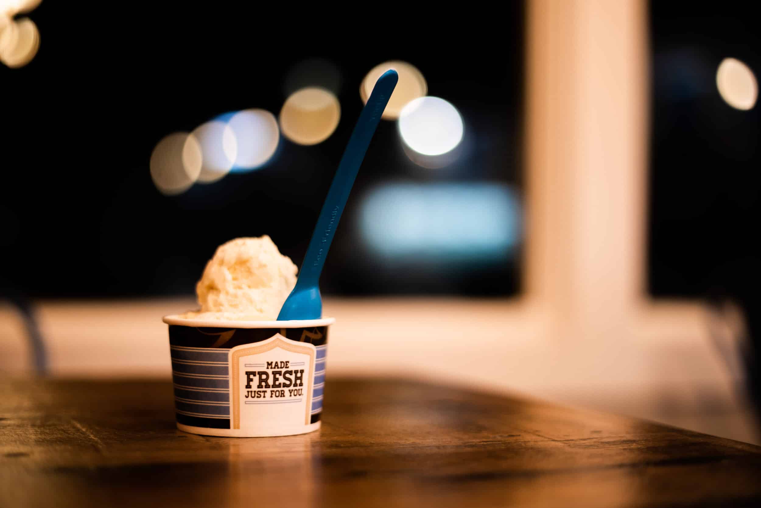 What is the difference between frozen custard and ice cream? Well, heres a fun fact: frozen custard contains egg yolk that makes the texture extra smooth and creamy.