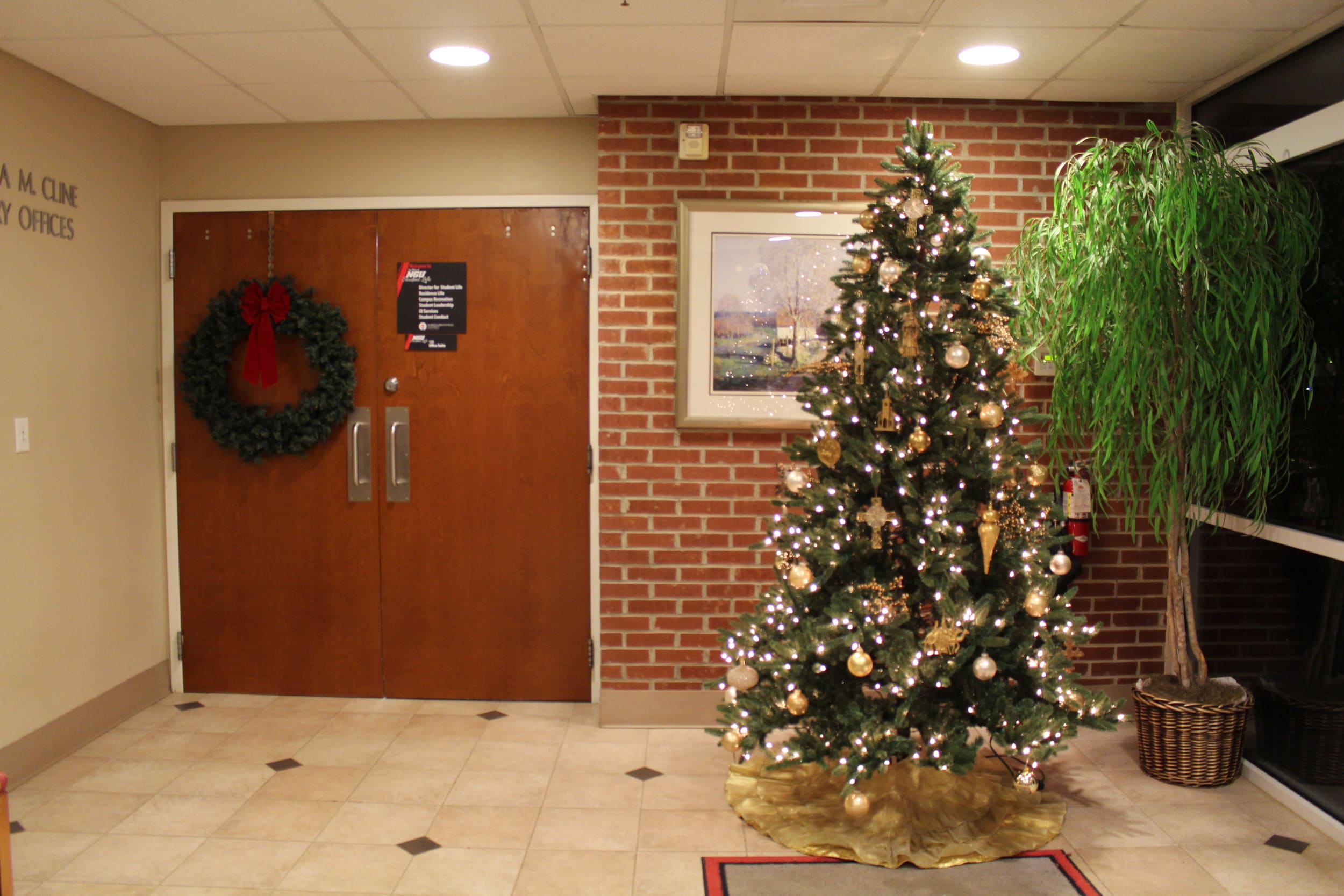 The Student Services Department's tree brings the Christmas spirit.