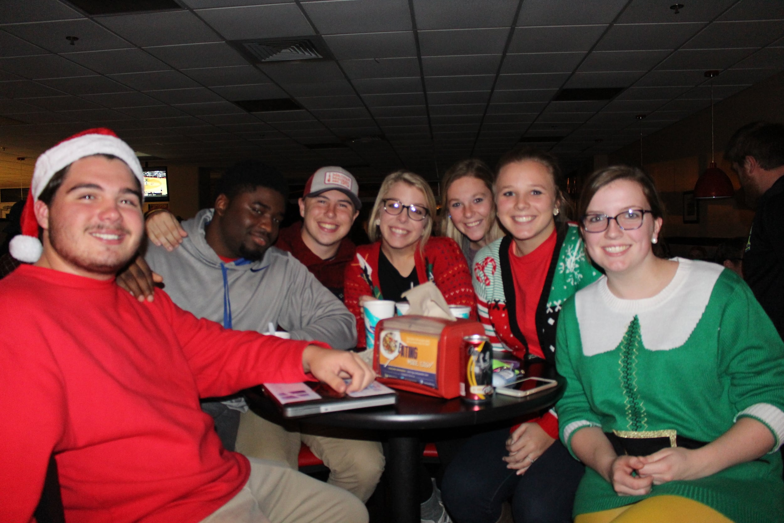 J.G. Faulk, Dominique Richardson, Cameron Ward, Macy McDonald, Chaffee Thompson and Faith Rodgers looking festive on Wednesday night.