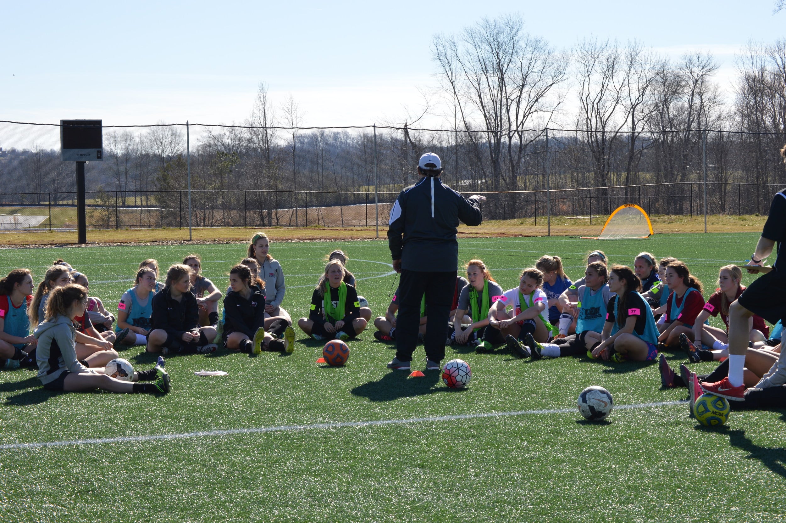 Head coach for the NGU women's soccer team, Andy Robinson, gave students some insight on what they would be doing during the camp on Saturday.