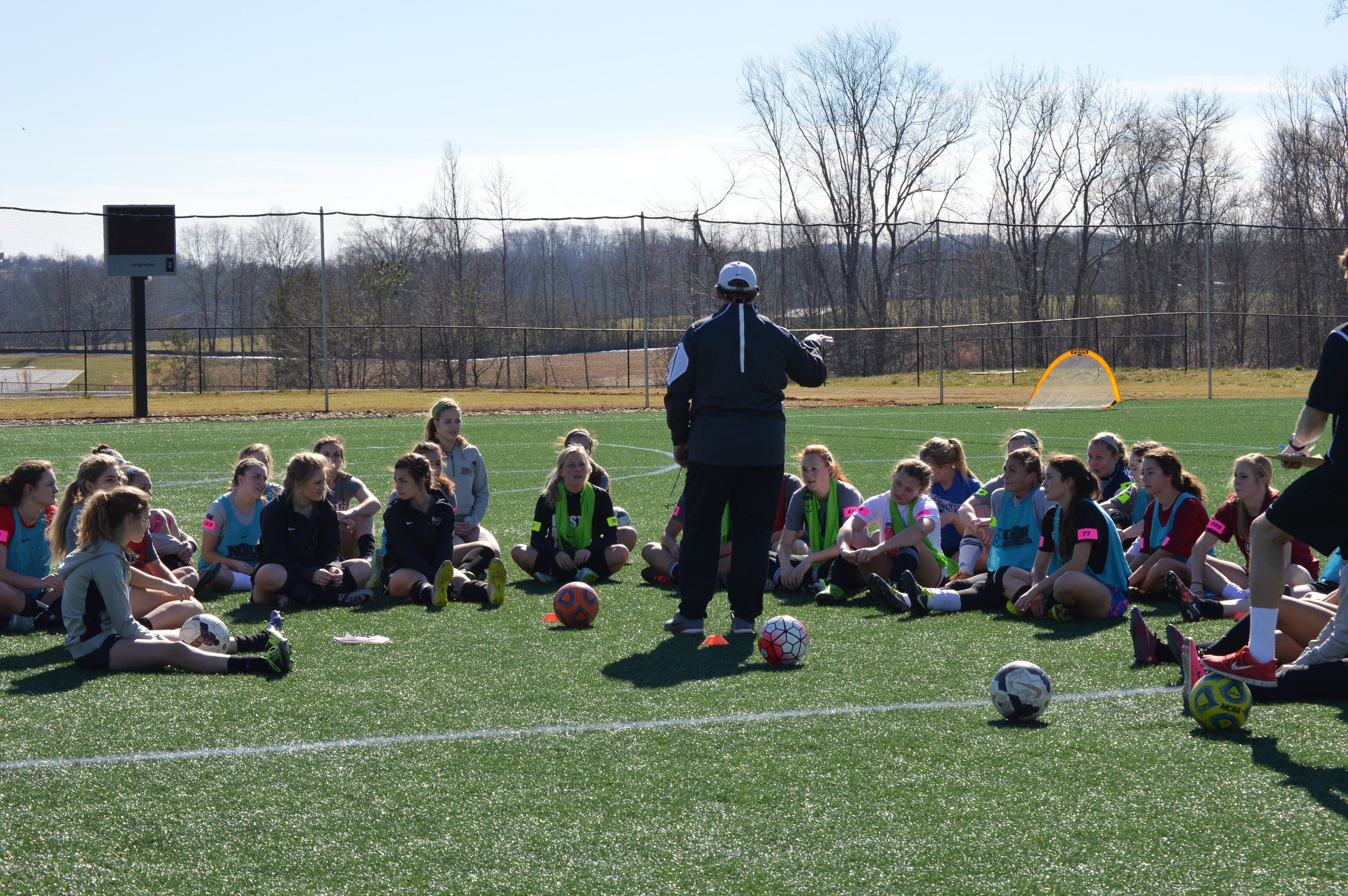 Head coach for the NGU women's soccer team, Andy Robinson, gave students some insight on what they would be doing during the camp on Saturday.