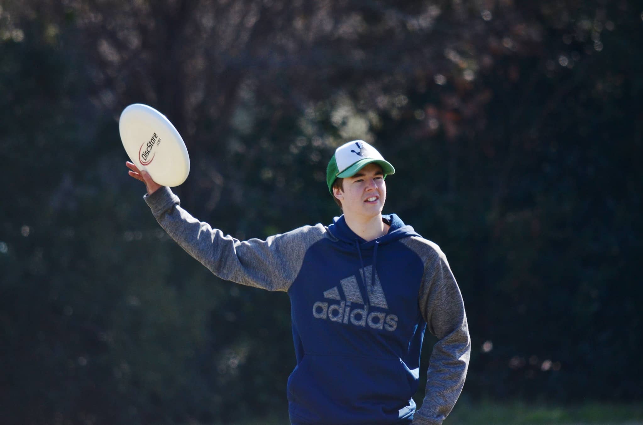 Josh Leister gives the signal that he is ready for the point to being.&nbsp;