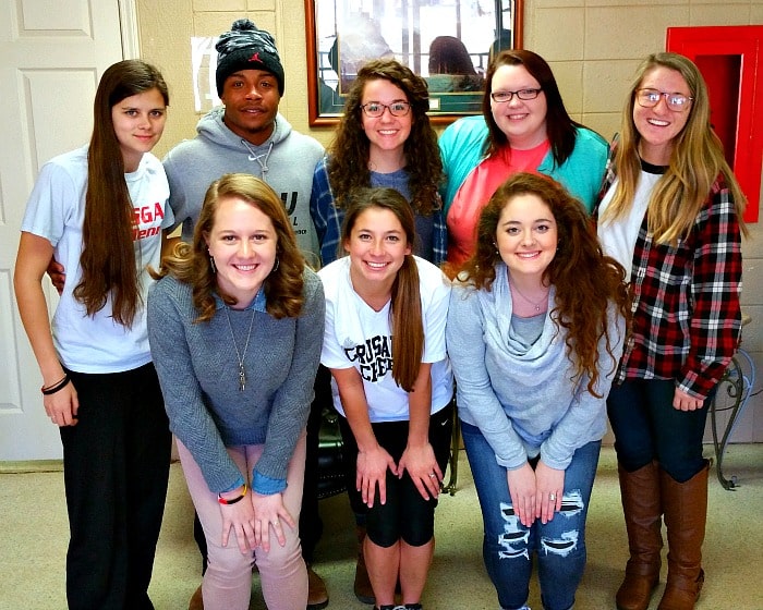Global Perspectives in Education class. &nbsp;Back Row (left to right): Kasey Bronwn Ashton Heard, Bethany Stickley, Jessica Younger, and Courtney Simmons. &nbsp;Front Row (left to right): Haley Black, Megan Goodson, and Rebekah Nix. &nbsp;Missing f