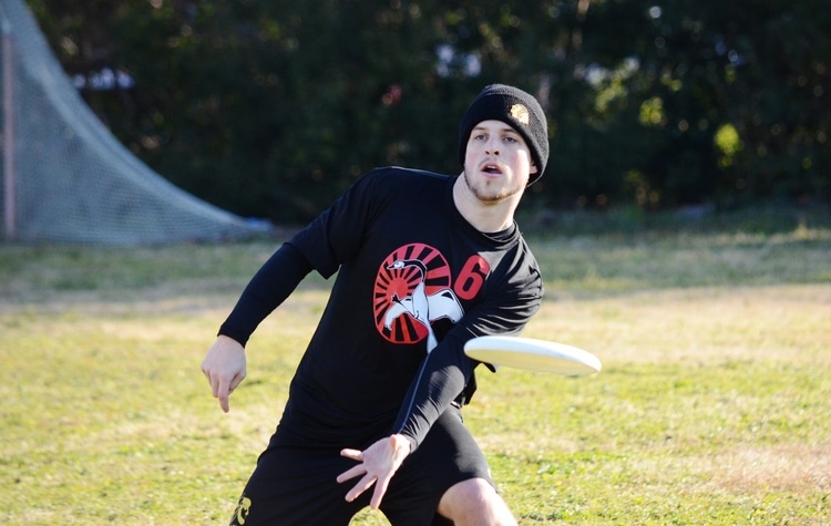 NGU's Daniel Shamblin at the Ninja Geese Ultimate Frisbee tournament in Charleston, S.C. Photo by Rebecca Meek, Vision Online Staff Photographer