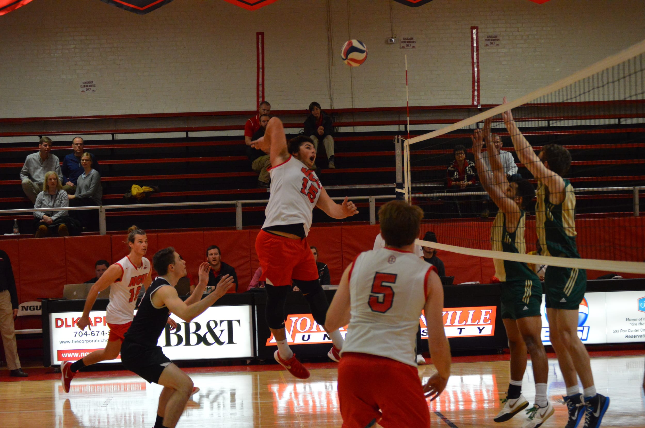Matthew McManaway jumps up for the spike.