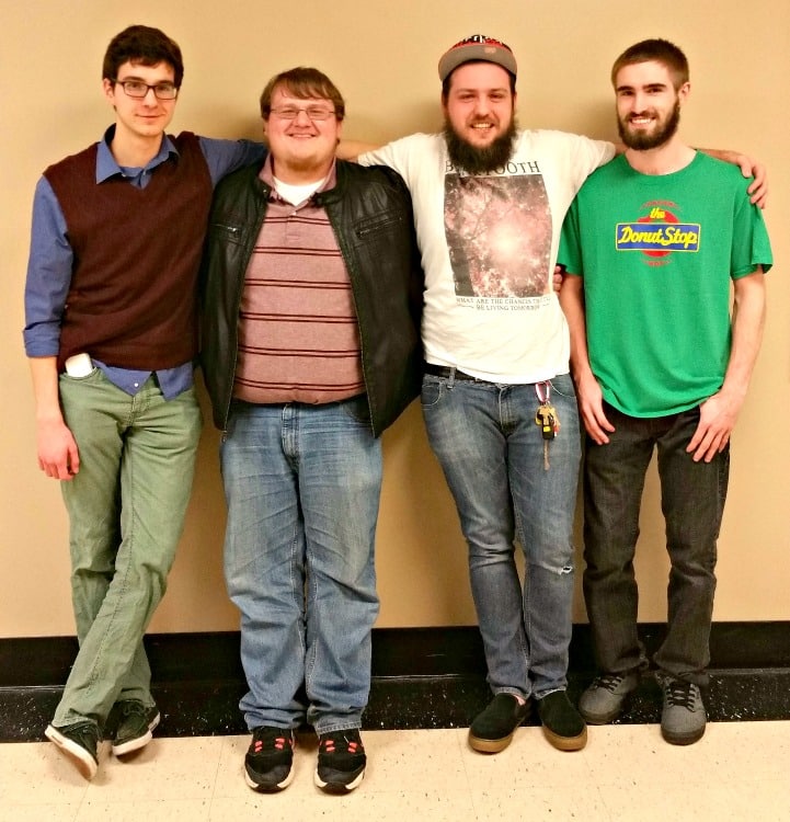 Gamers of the Round Table officers: (left-to-right) Samuel Maycock, Mitchell McDaniel, Robzy Bolin and Michael Miller. &nbsp;Photo courtesy of Shelby Snigar.