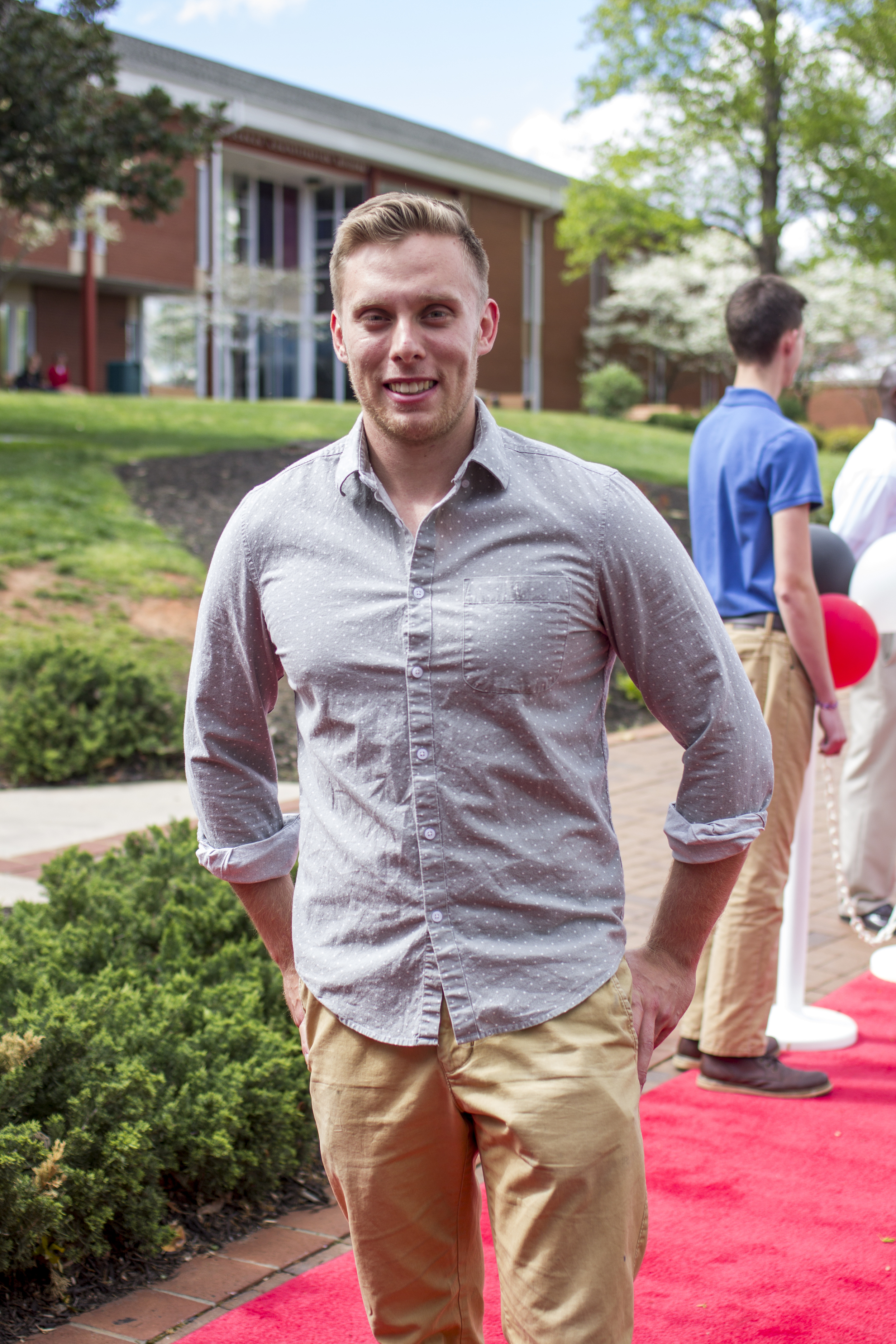 Tyler Horrocks brings his upbeat smiles and laughs to those around him as he enters into the doors to the film festival.