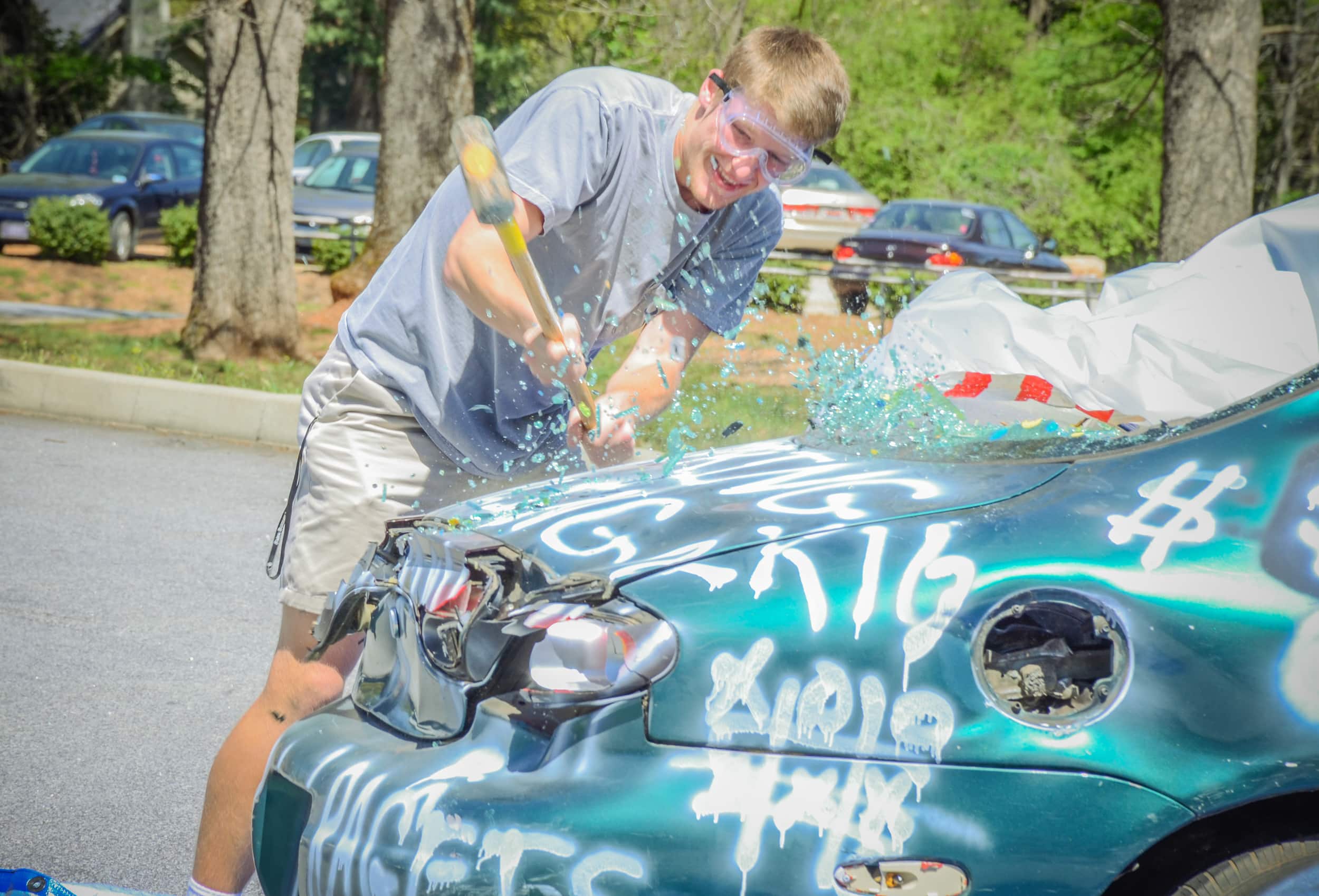 Hunter Crandall doesn't let up when he has a sledge hammer in his hand.&nbsp;