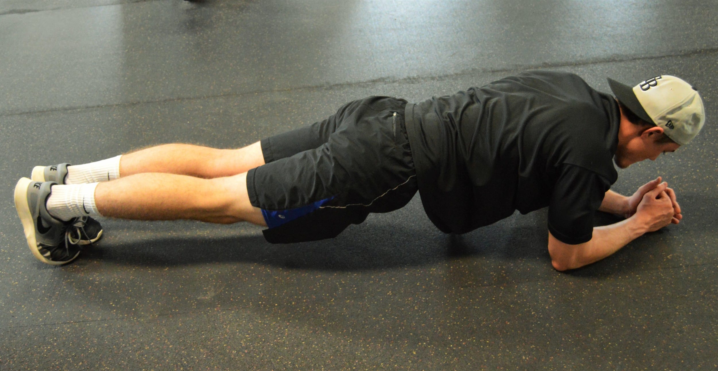 This plank exercise works your core. Try holding it for at least a minute!