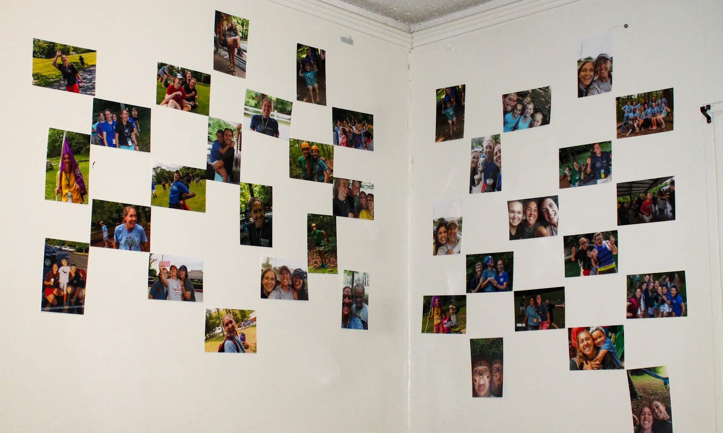 Savannah Hallman, senior, decorates her walls with pictures of her and her friends.