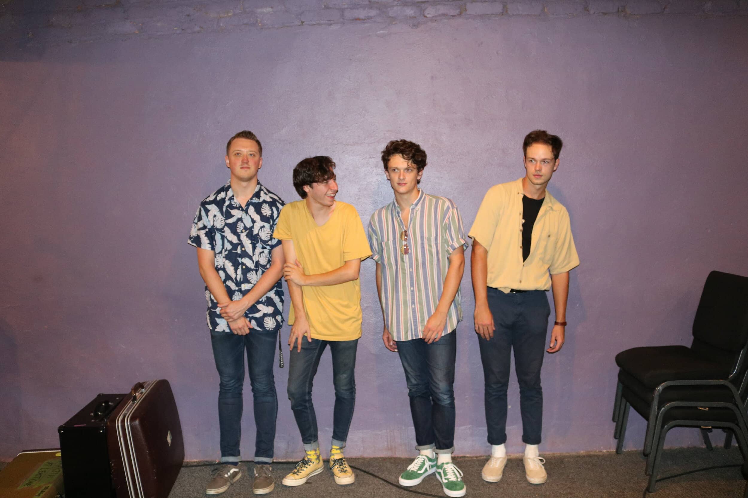 The band, At Least One posing for a picture after their successful set. From right, Austin Vander Mei (guitar one), Cameron Hardyman (bass), Matthew Martin (drums), and Daniel Martin (vocals and guitar two).