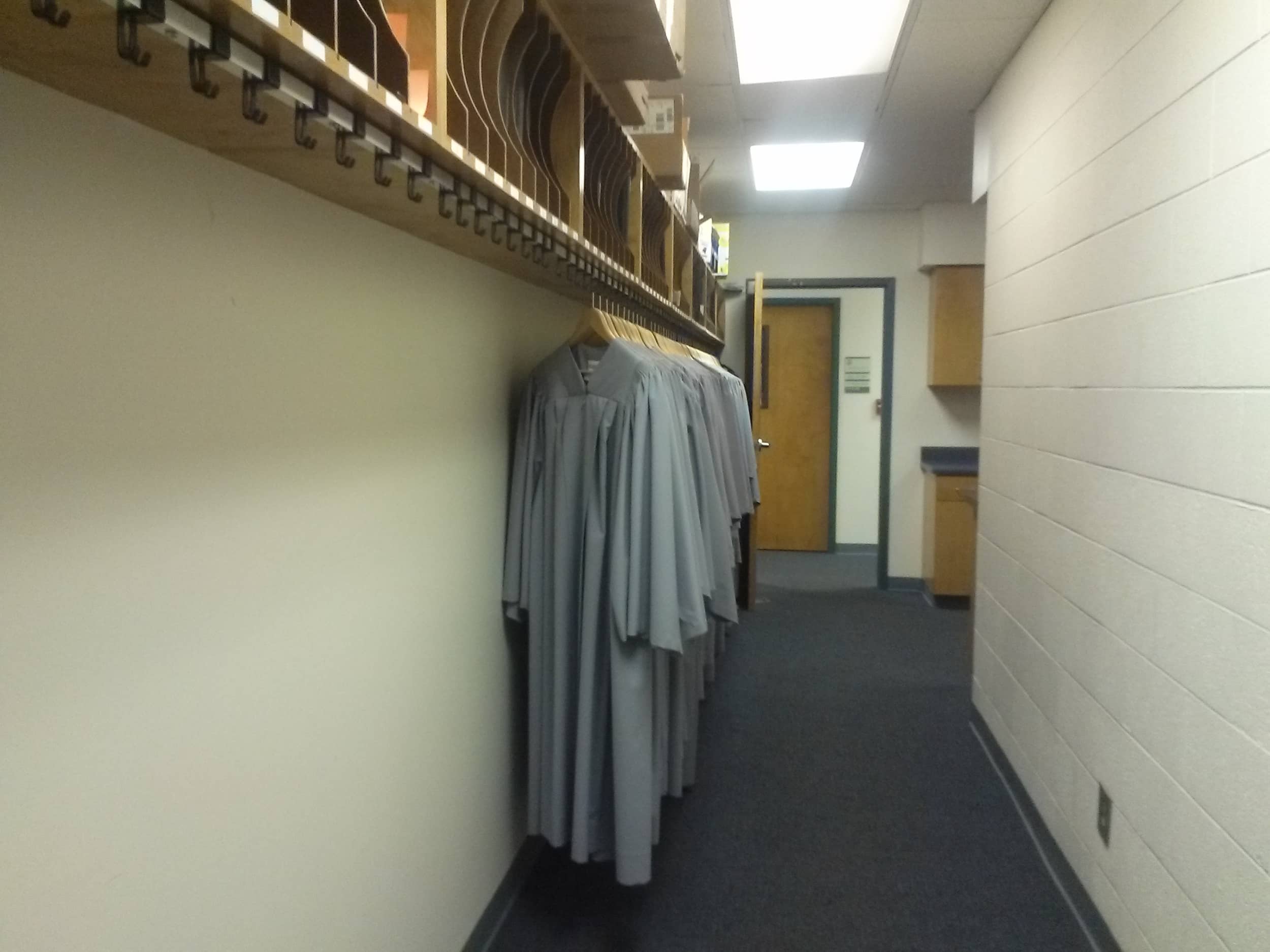  Did you know there is a hallway dedicated to music sheet books and choir gowns in the music department? 