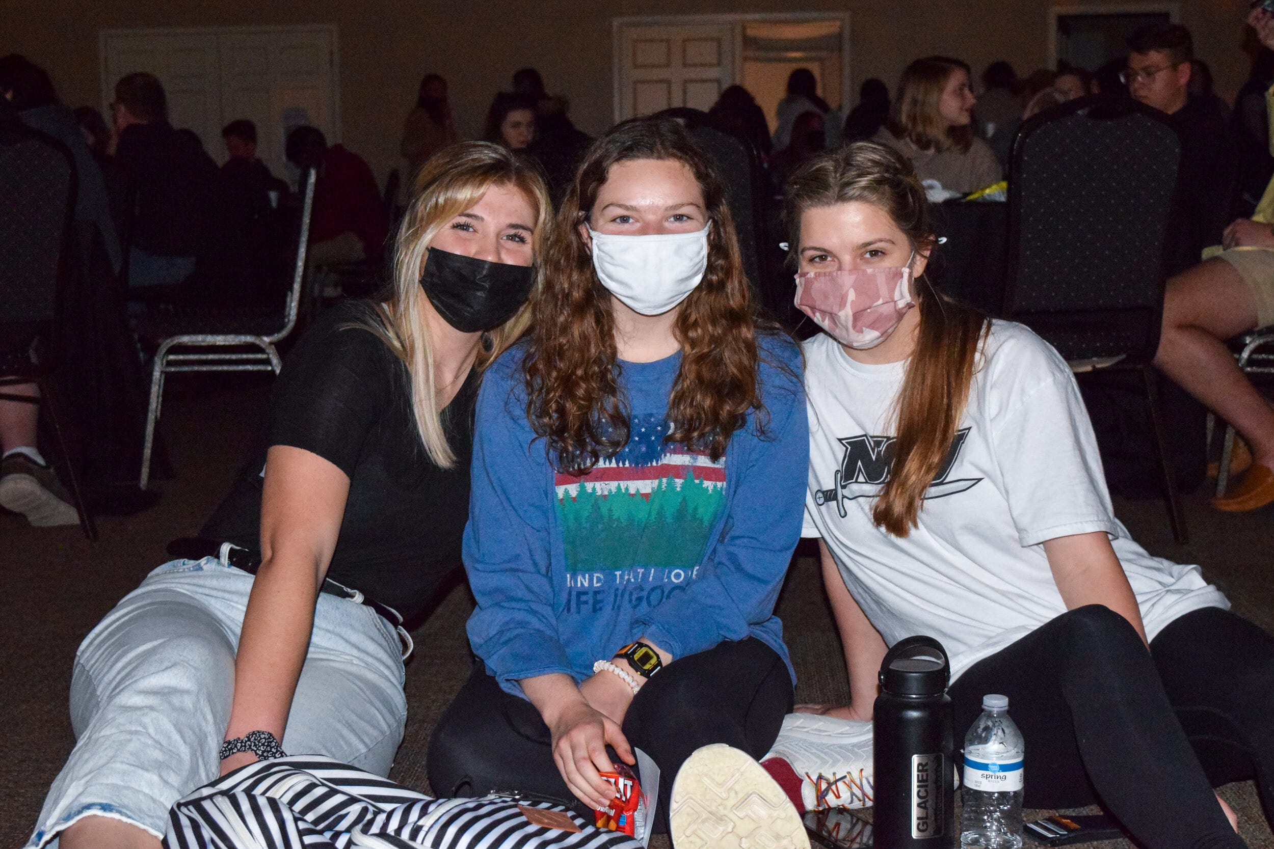 Sophomore business major Jordan Practh, sophomore biology major Emily Snodgrass and junior health science major Ashleigh Garvin enjoy their time at Coffee House.&nbsp;