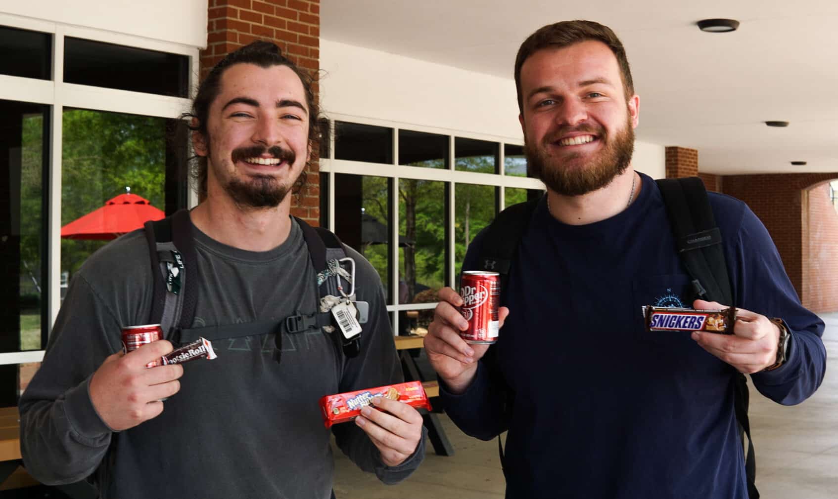 Senior Christian studies majors Ethan Pettigrew and Jacob Whitt come by to grab a few treats to enjoy their Thursday. Both are graduating this spring and are ready for the summer because of the exciting things happening. Pettigrew will be going over