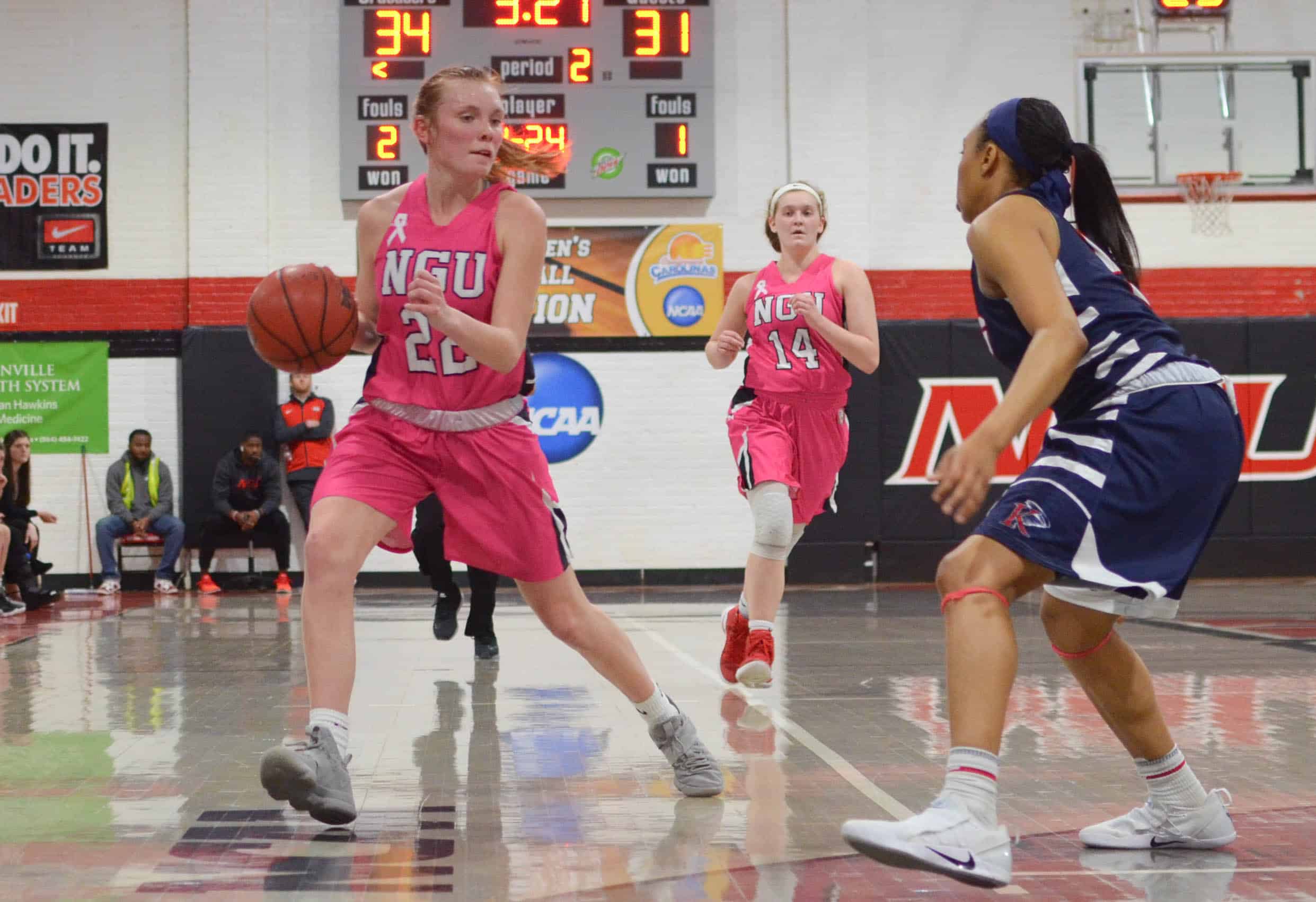 Bree Stoddard delivers the ball down court.