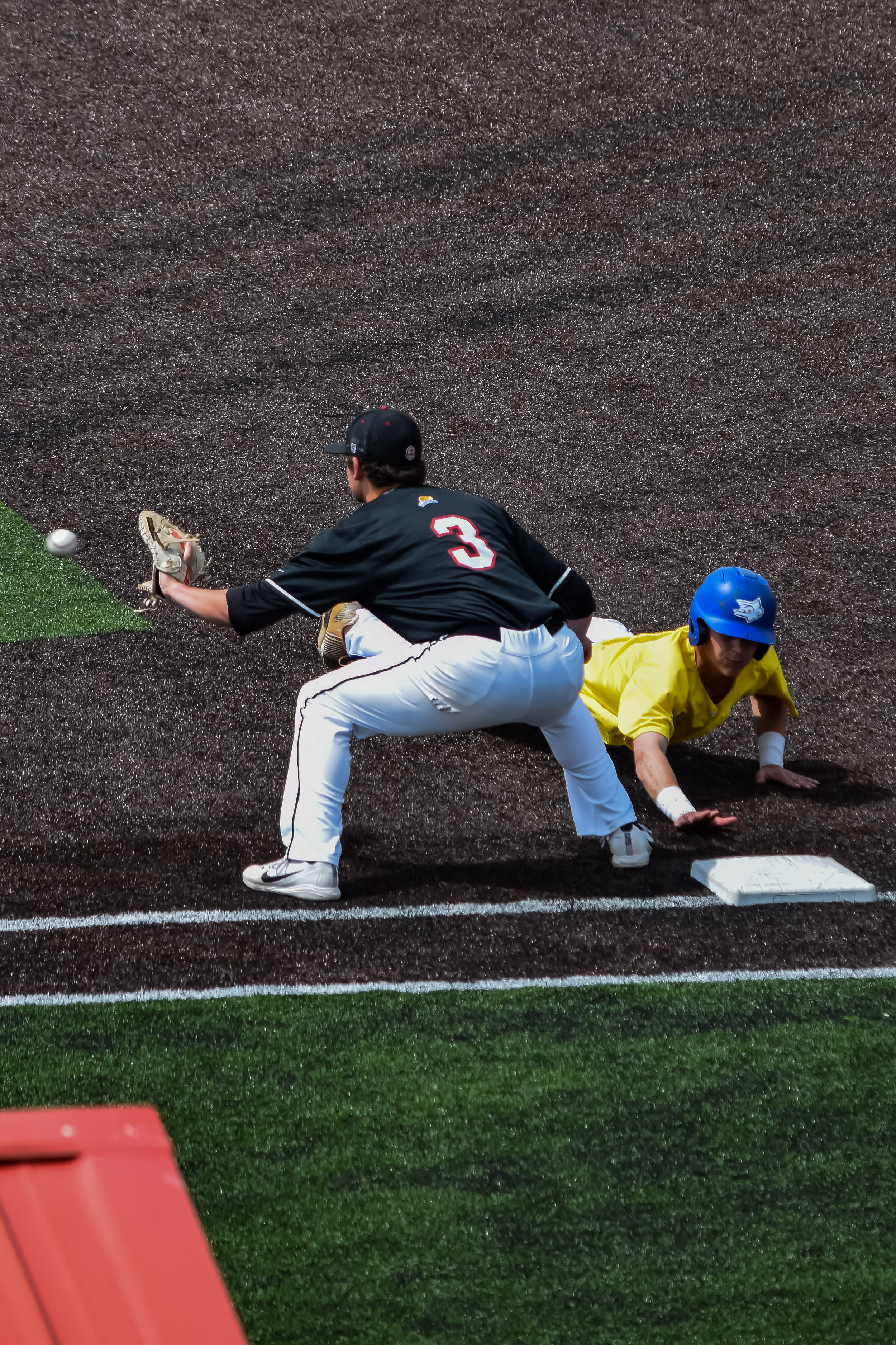 Ryan Brown stays alert as he tries to get the runner out for trying to steal.