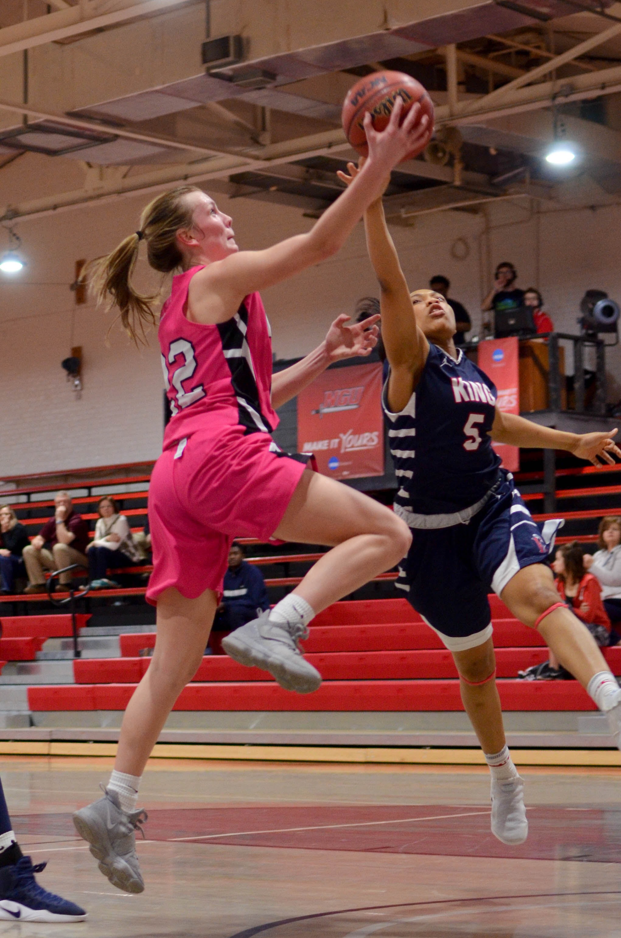 Bree Stoddard lays up the ball for an easy point.