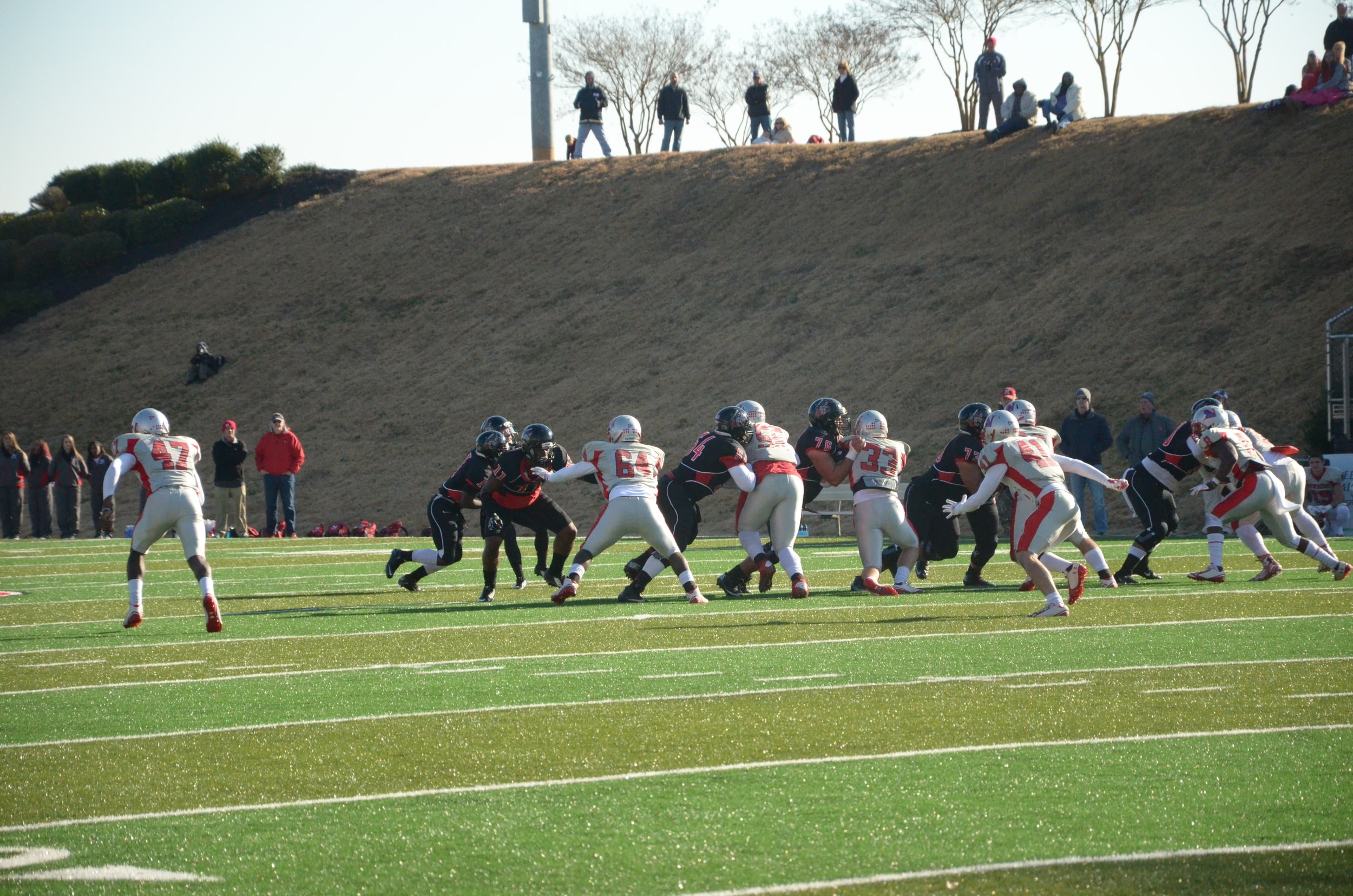  There is definitely some excitement and rivalry happening on the gridiron. 