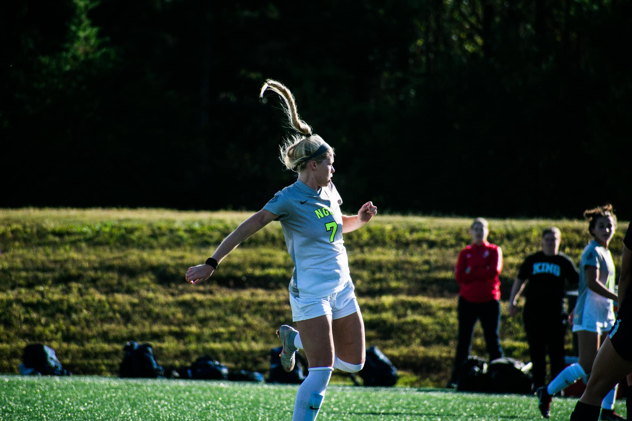 Robinson runs to the NGU goal.