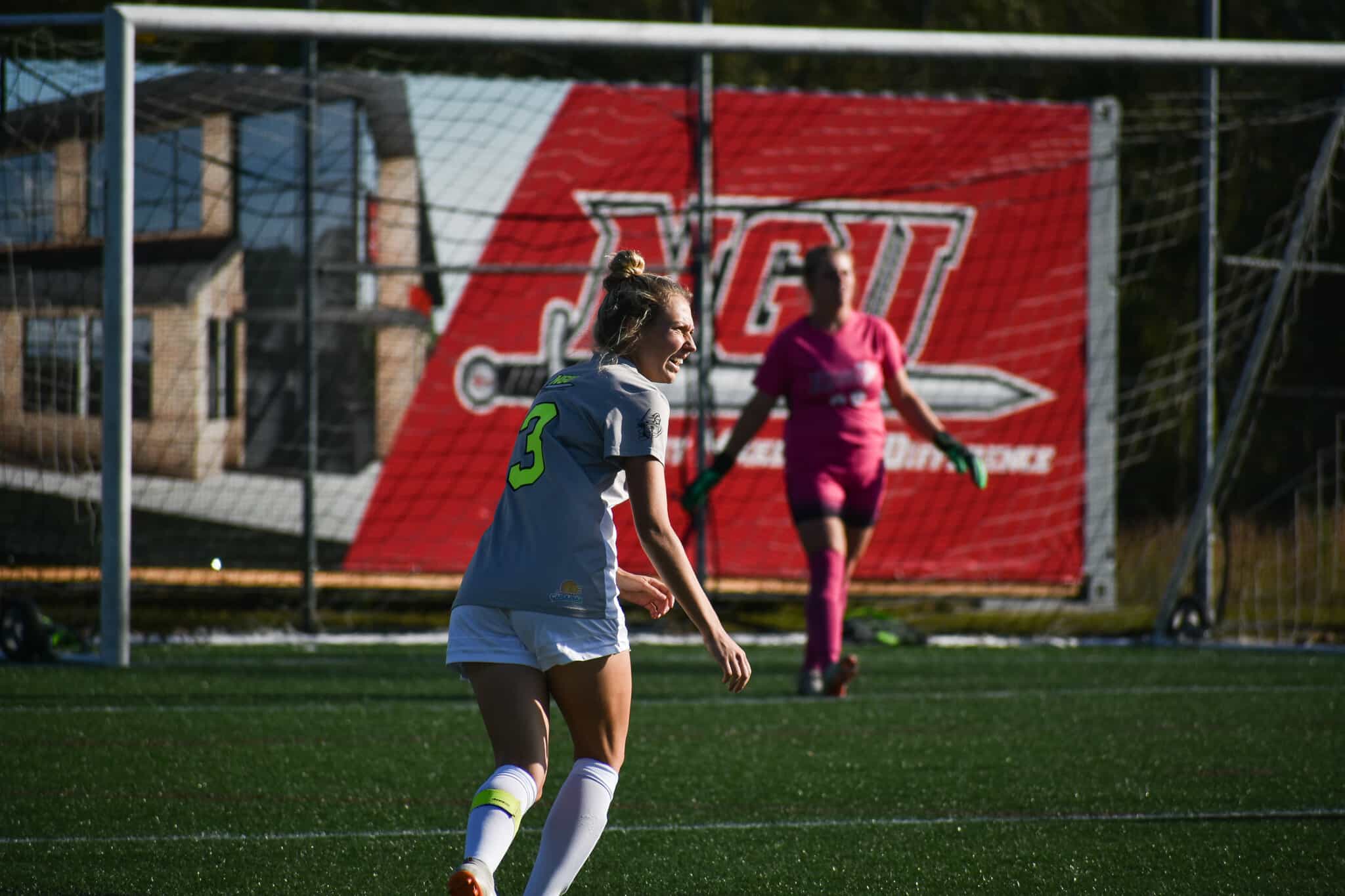Senior Ariana Parsons (3) waits for someone to pass it to her to take it to the goal.